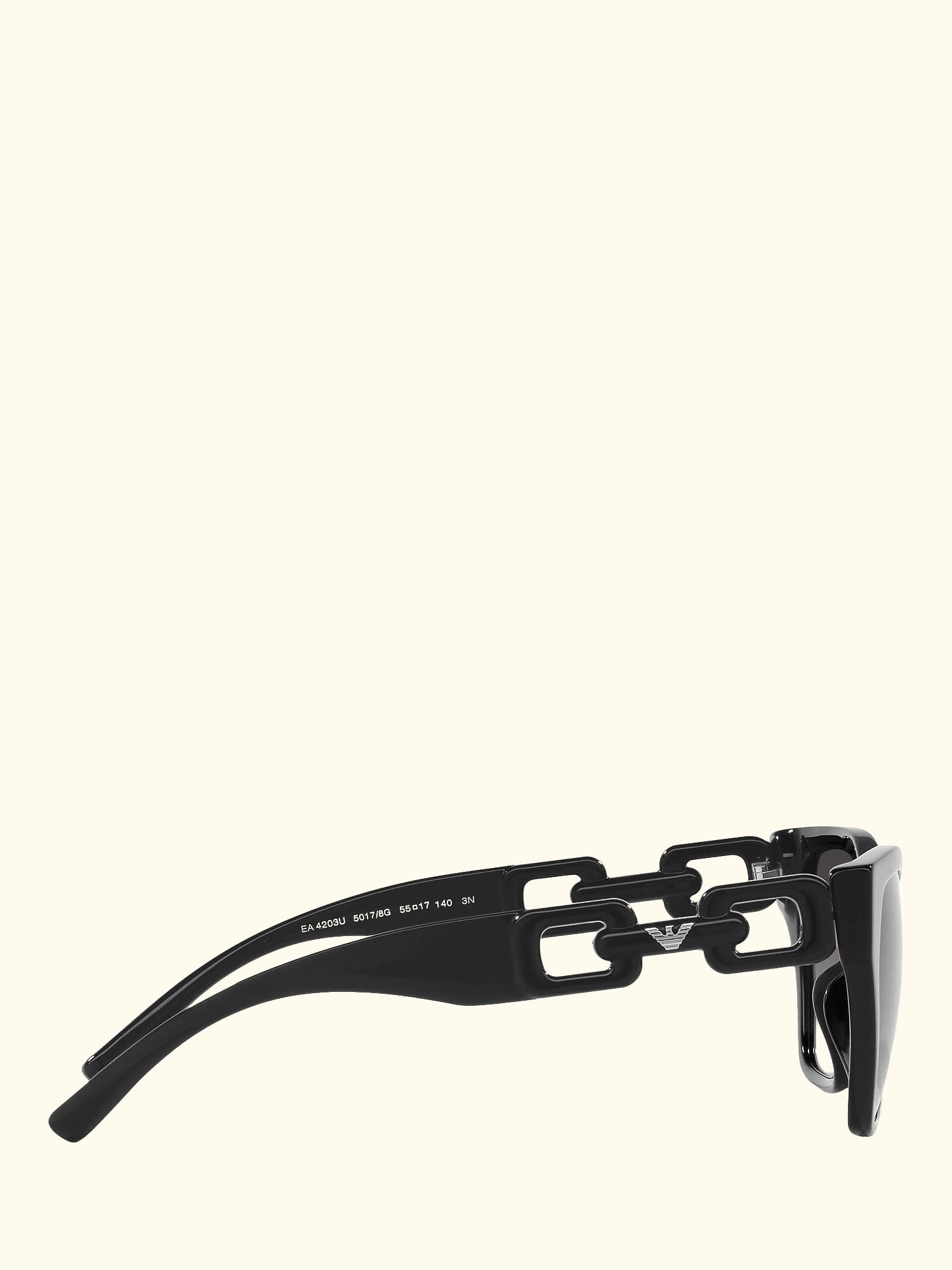 EA4203U Women's Cat's Eye Sunglasses, Shiny Black