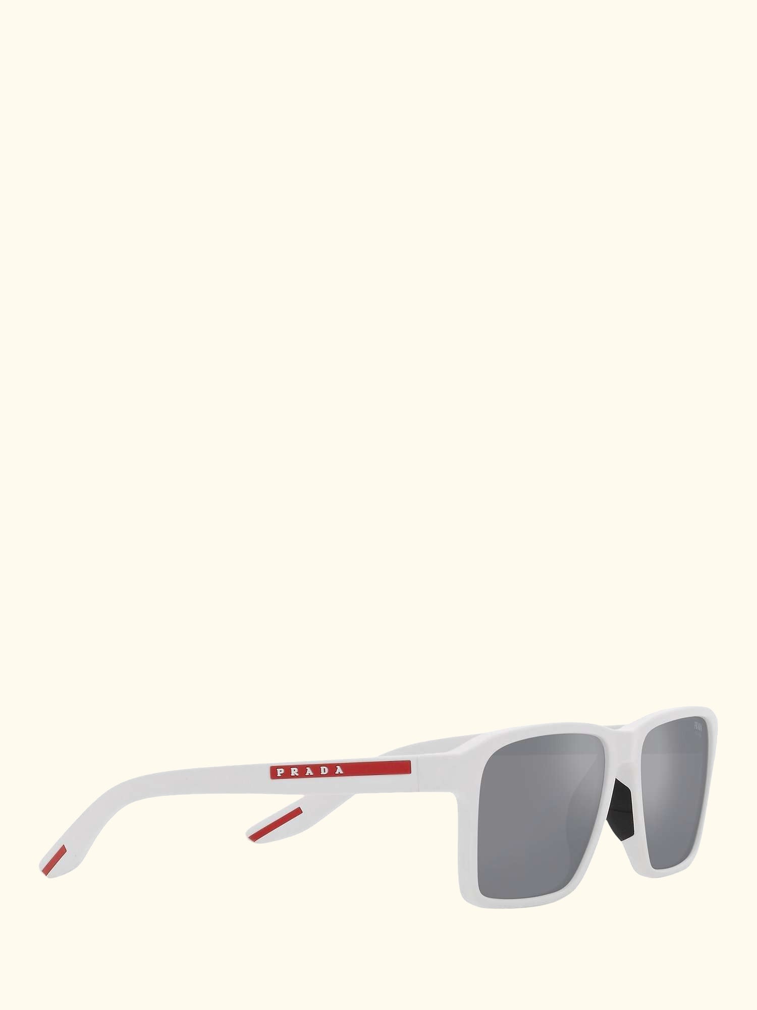 Linea Rossa PS 05YS Men's Rectangluar Sunglasses, White Rubber