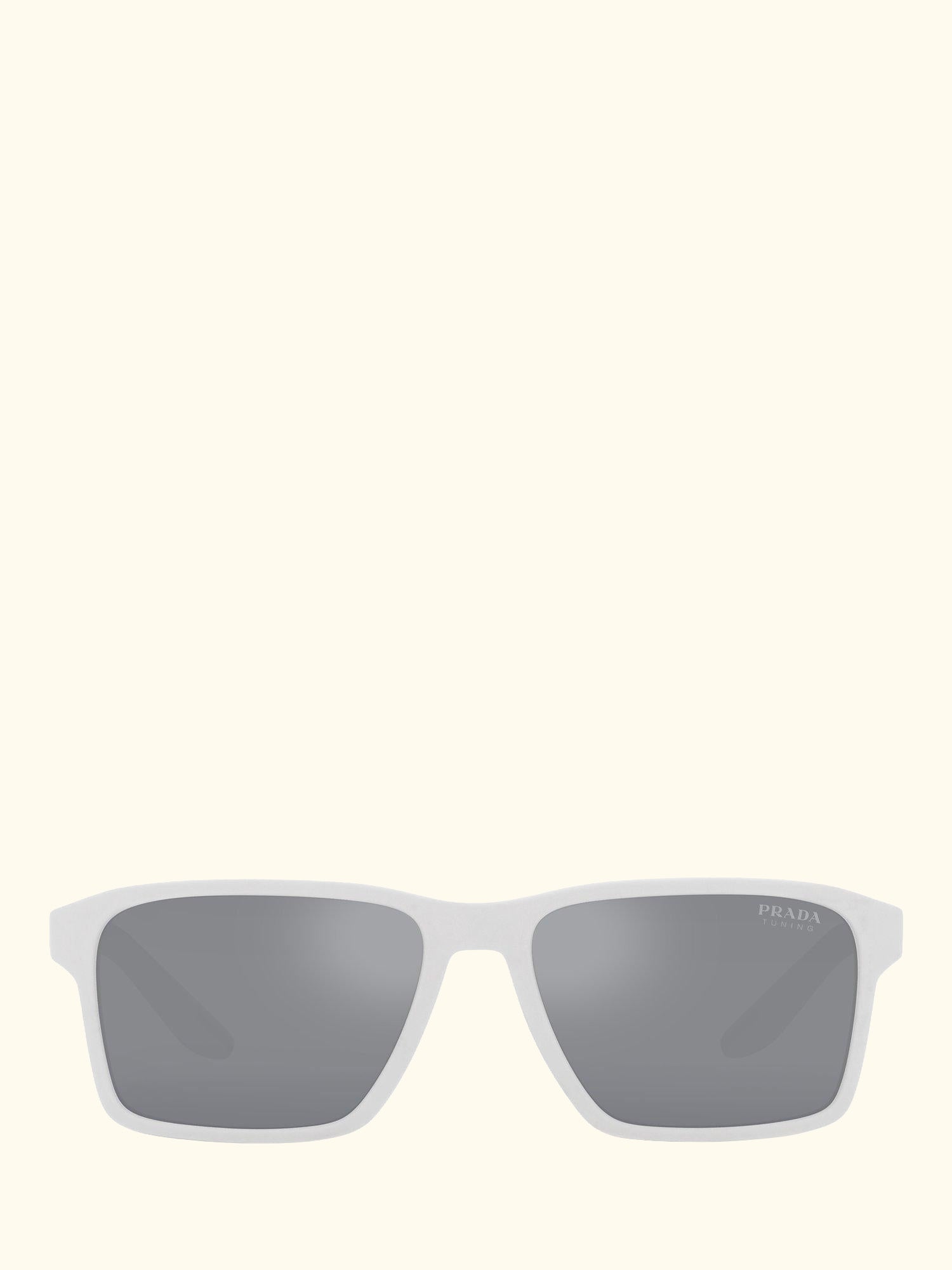 Linea Rossa PS 05YS Men's Rectangluar Sunglasses, White Rubber