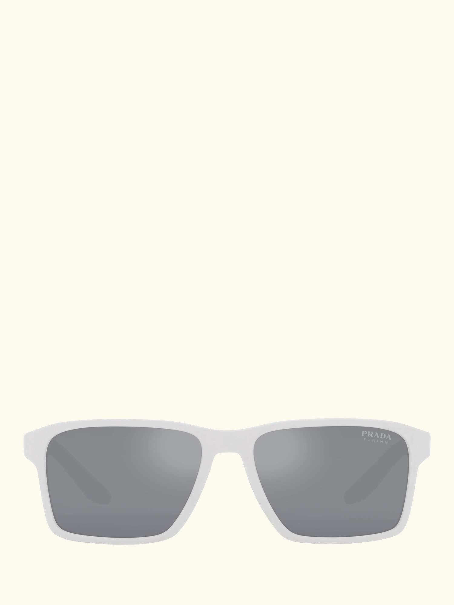 Linea Rossa PS 05YS Men's Rectangluar Sunglasses, White Rubber