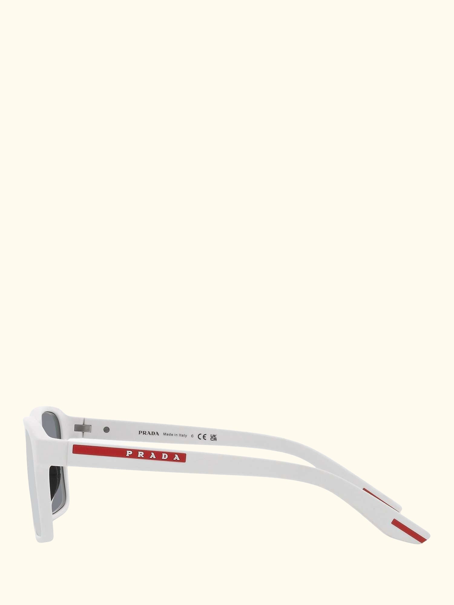 Linea Rossa PS 05YS Men's Rectangluar Sunglasses, White Rubber