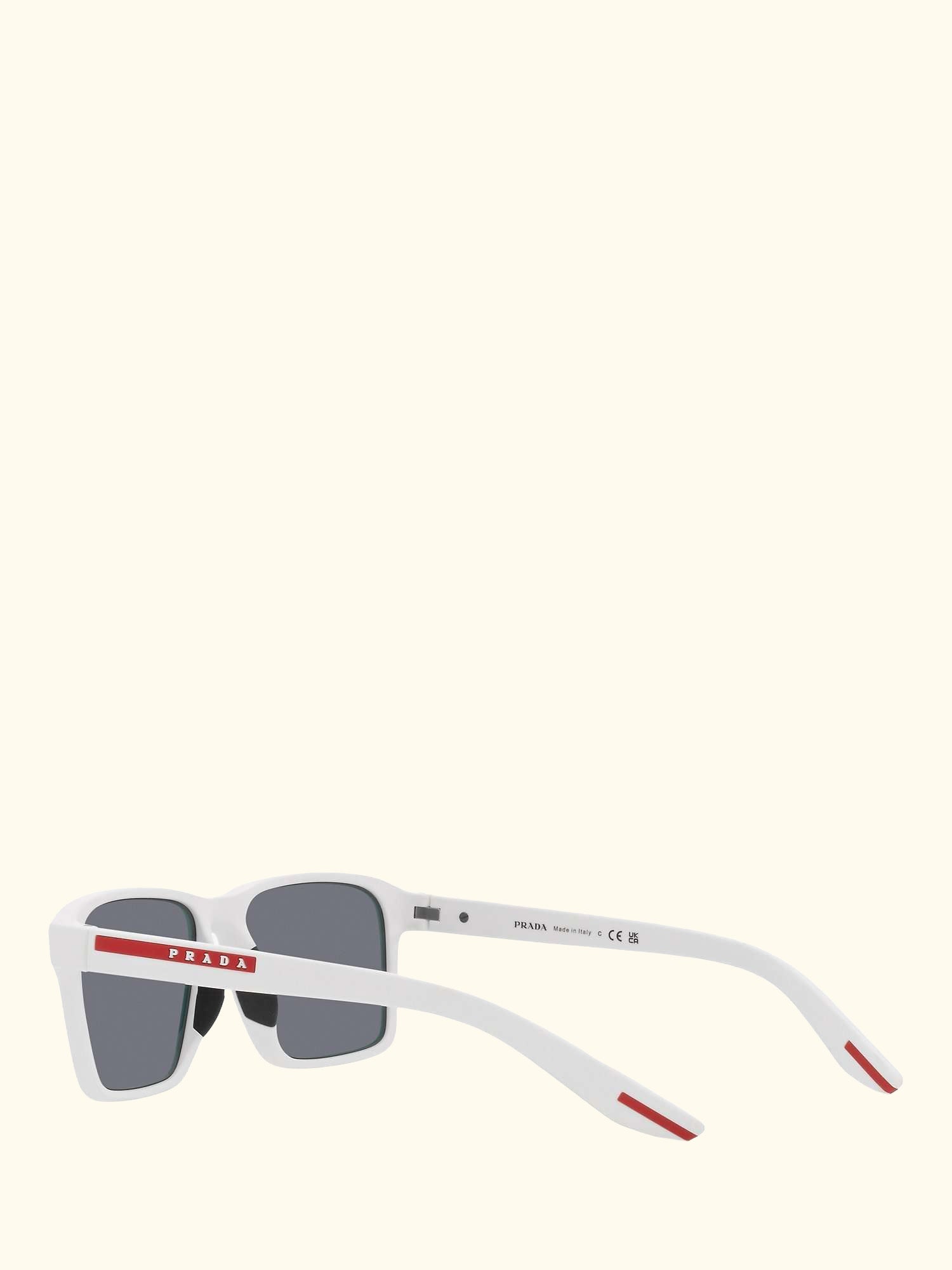 Linea Rossa PS 05YS Men's Rectangluar Sunglasses, White Rubber