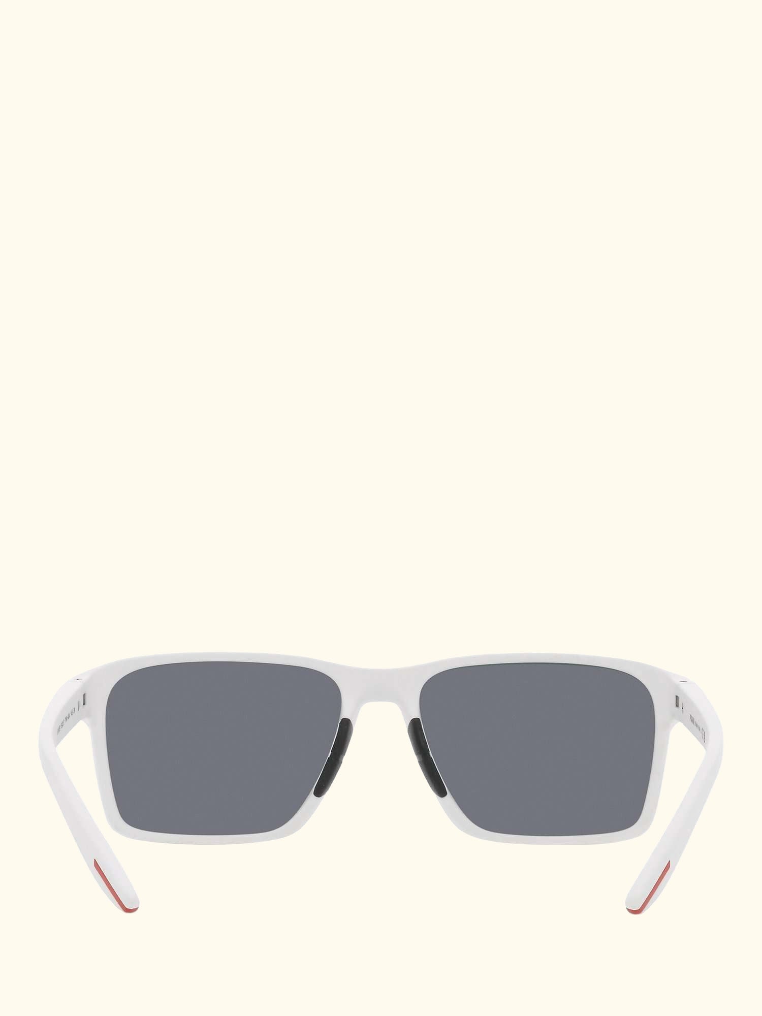 Linea Rossa PS 05YS Men's Rectangluar Sunglasses, White Rubber