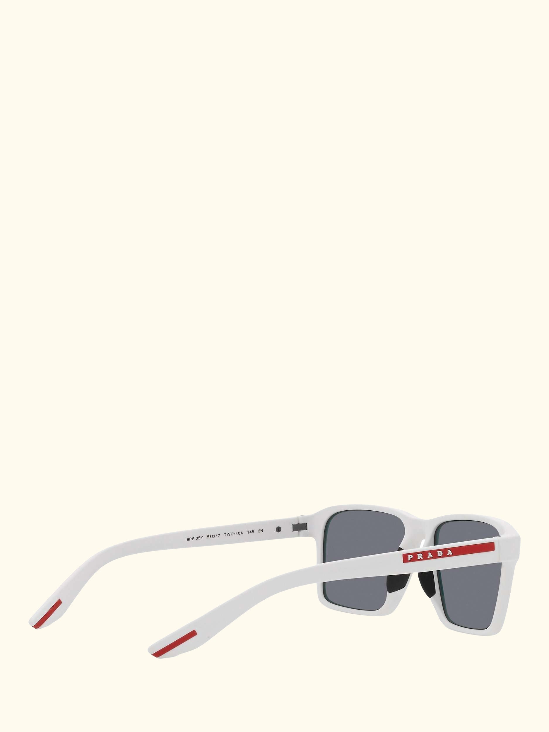 Linea Rossa PS 05YS Men's Rectangluar Sunglasses, White Rubber
