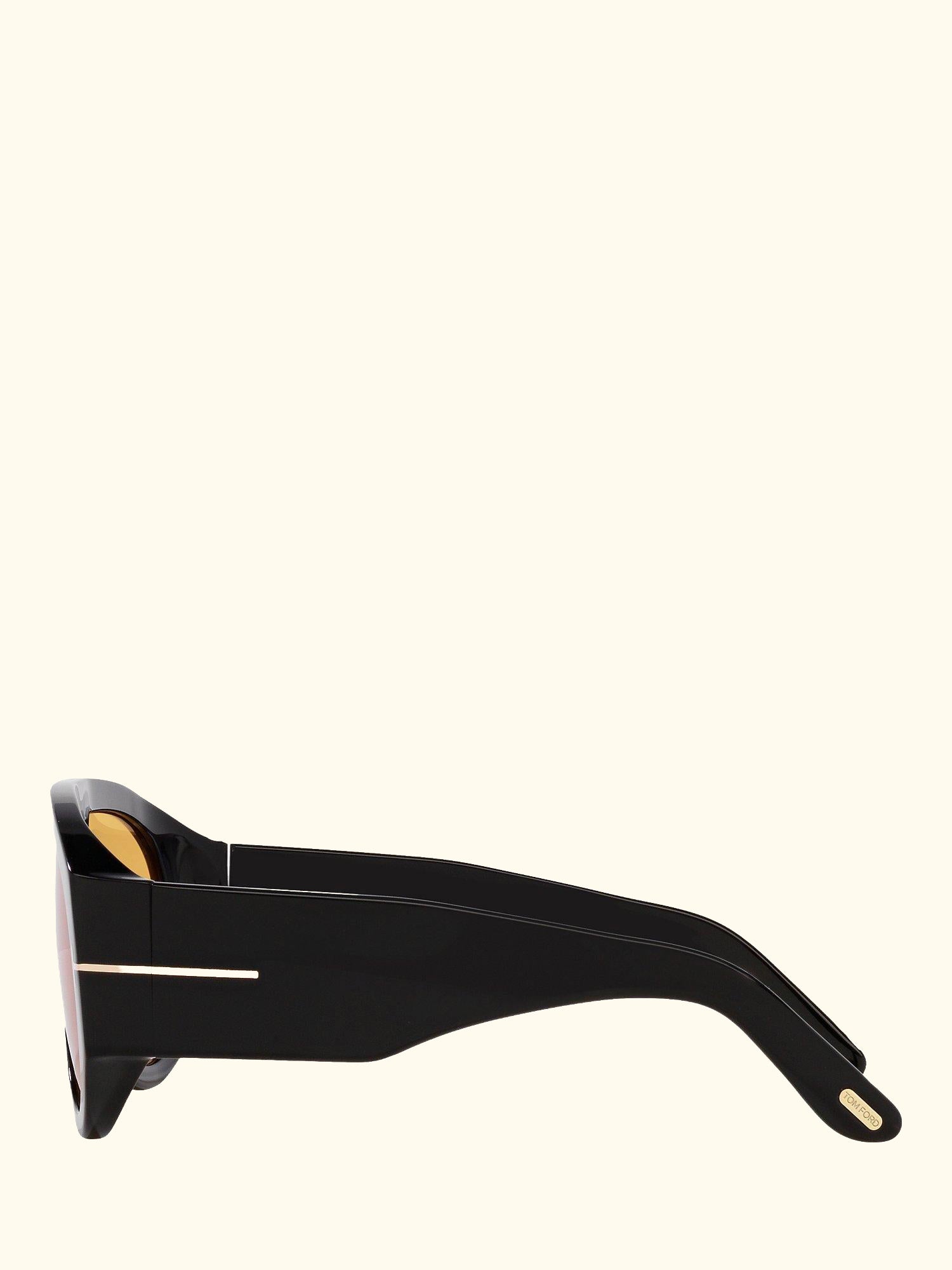 FT1044 Men's Aviator Sunglasses, Shiny Black/Yellow