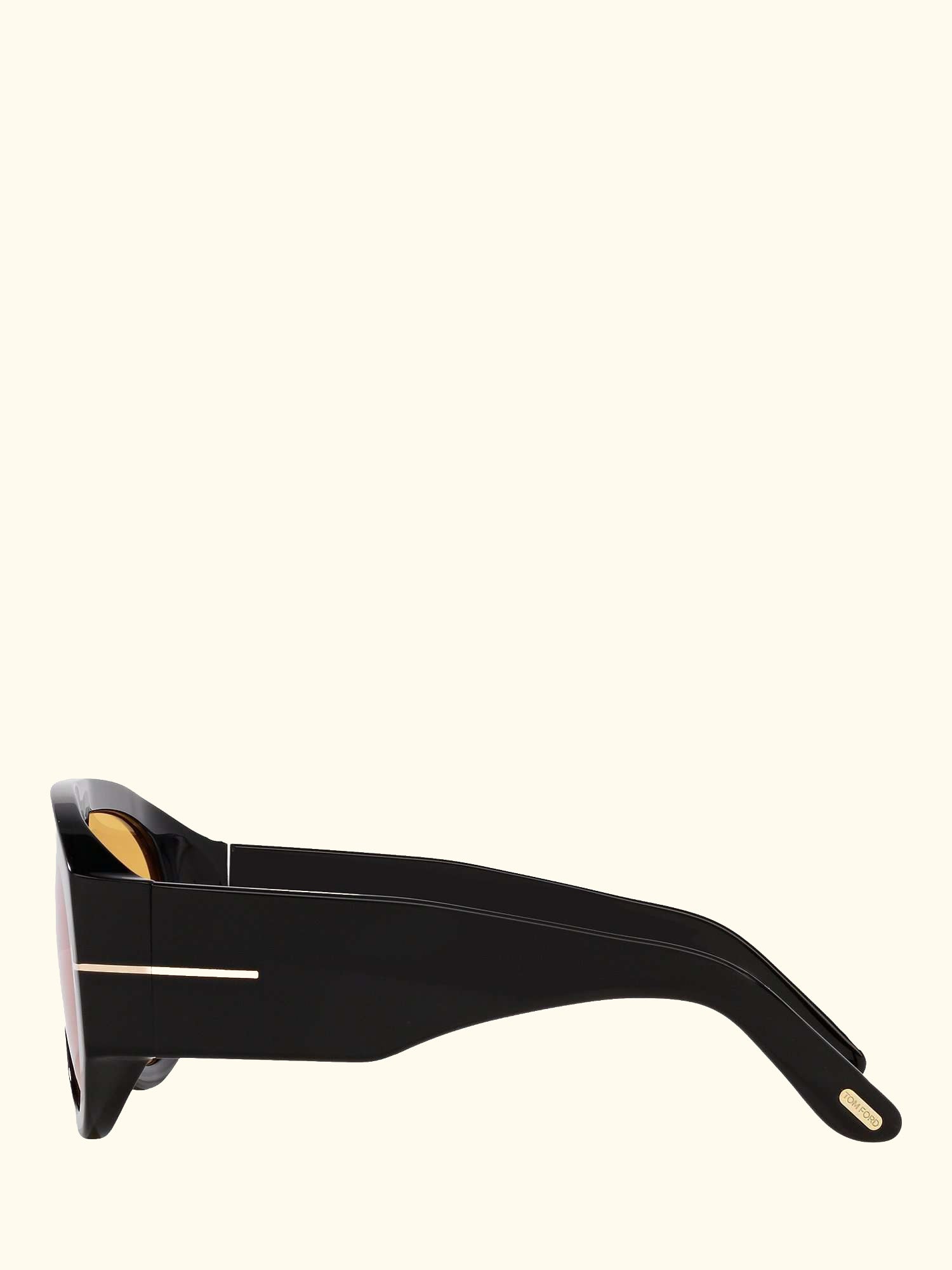 FT1044 Men's Aviator Sunglasses, Shiny Black/Yellow