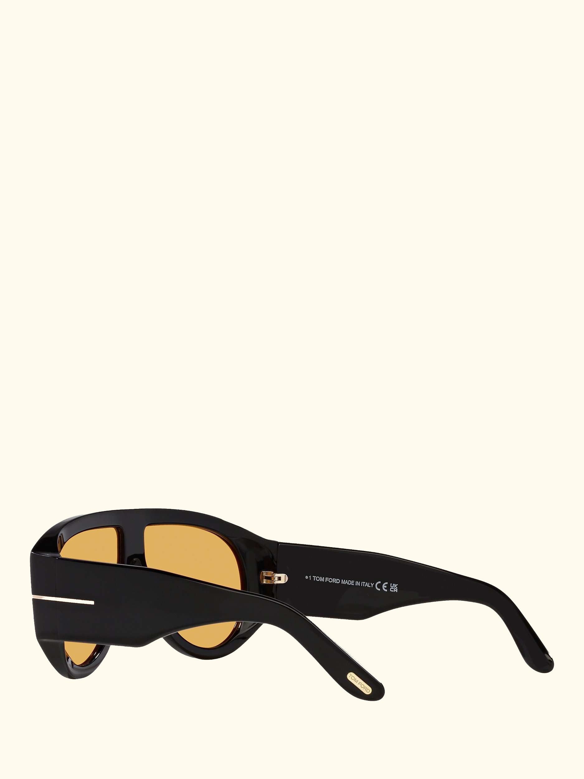 FT1044 Men's Aviator Sunglasses, Shiny Black/Yellow