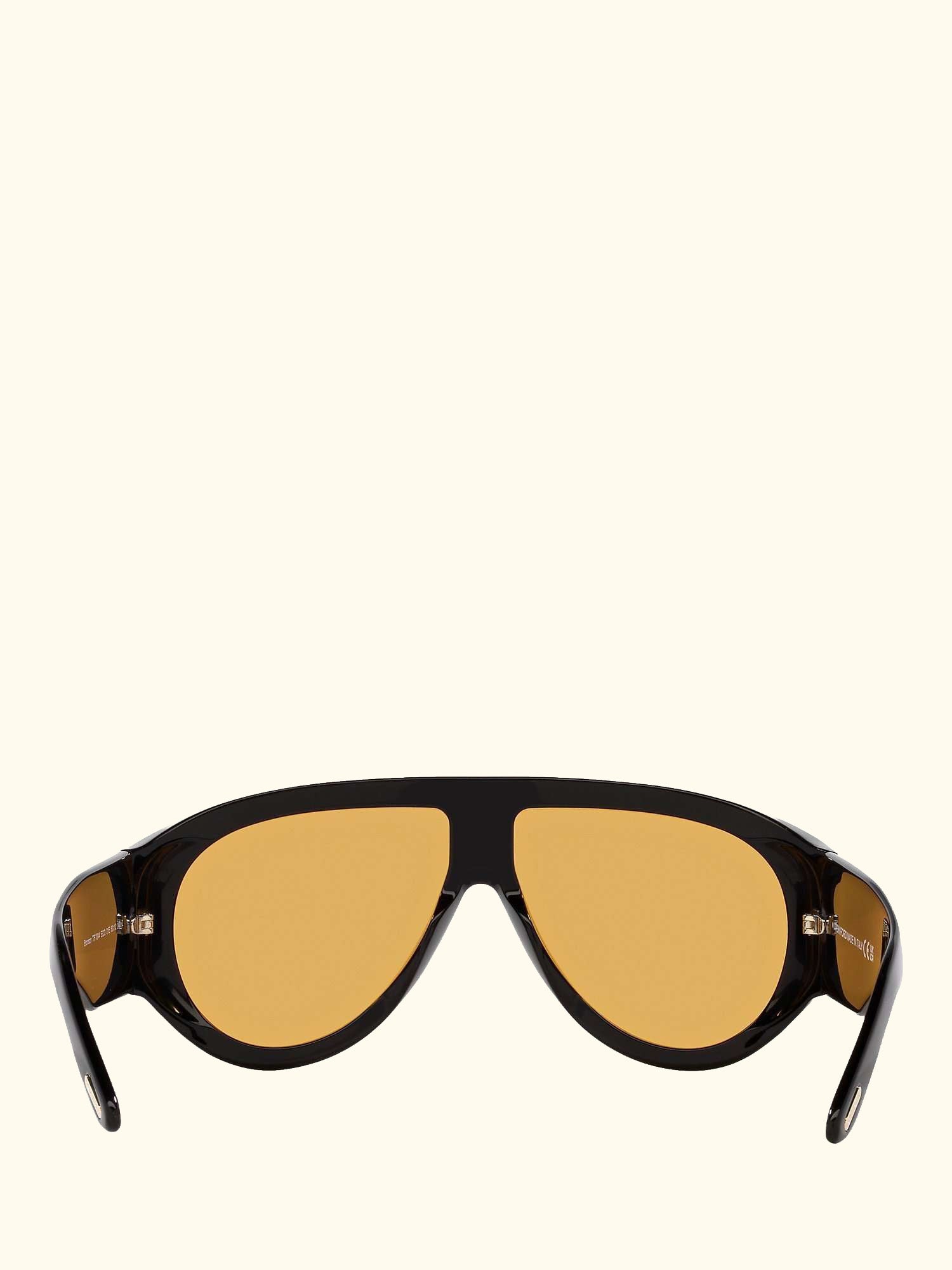 FT1044 Men's Aviator Sunglasses, Shiny Black/Yellow