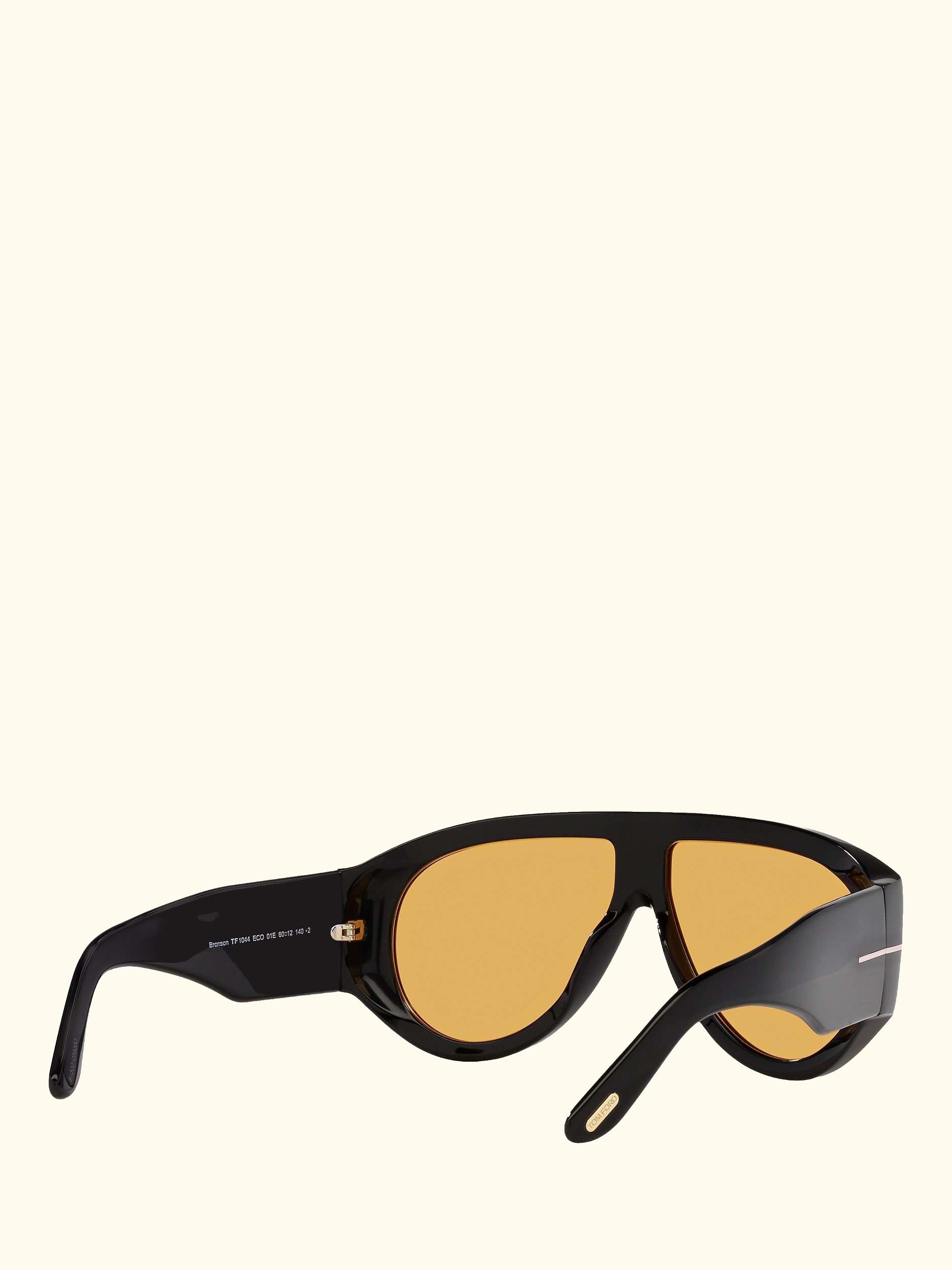FT1044 Men's Aviator Sunglasses, Shiny Black/Yellow