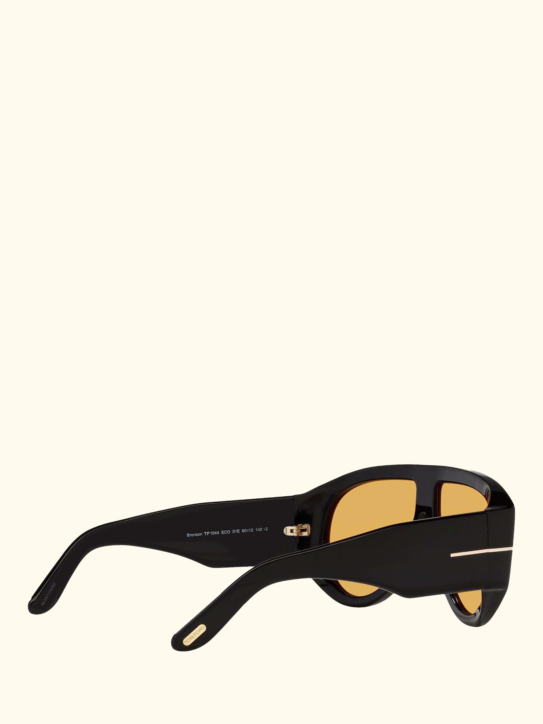 FT1044 Men's Aviator Sunglasses, Shiny Black/Yellow