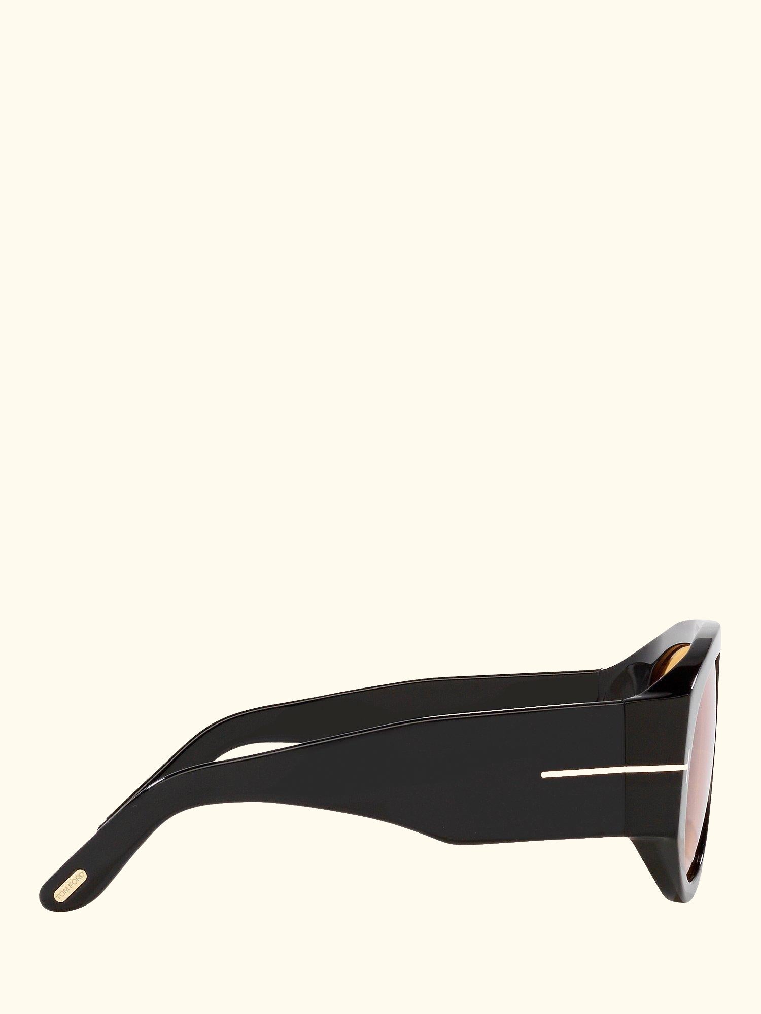 FT1044 Men's Aviator Sunglasses, Shiny Black/Yellow