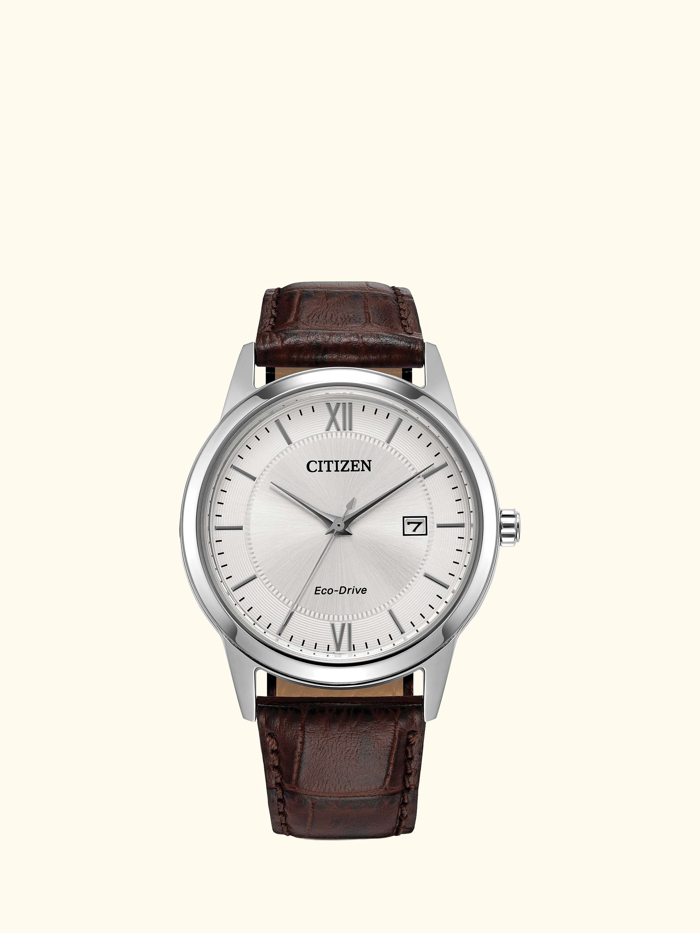 Men's Eco-Drive Date Leather Strap Watch