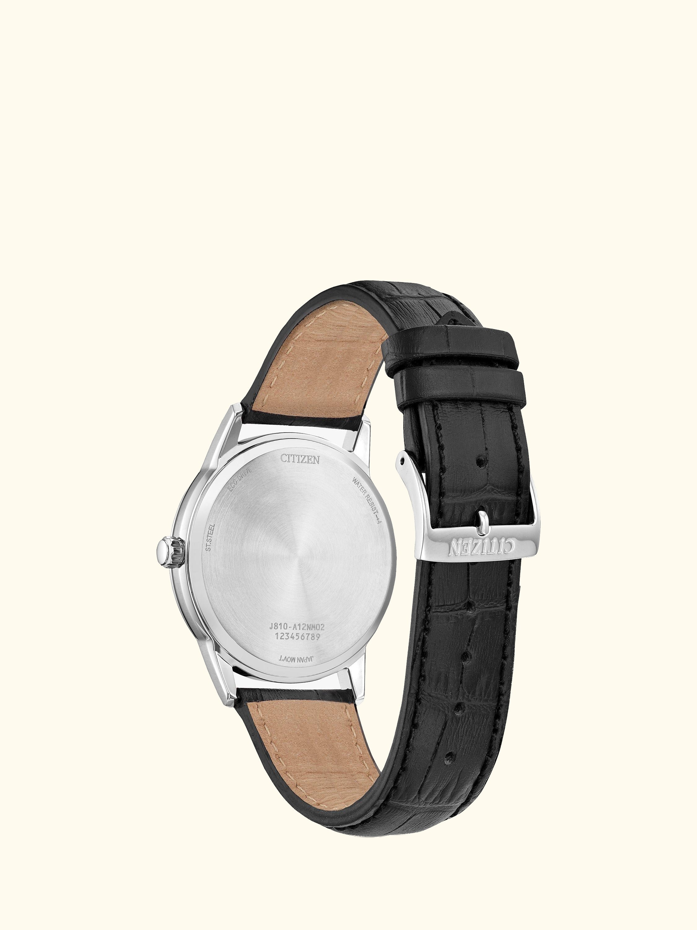 Men's Eco-Drive Date Leather Strap Watch