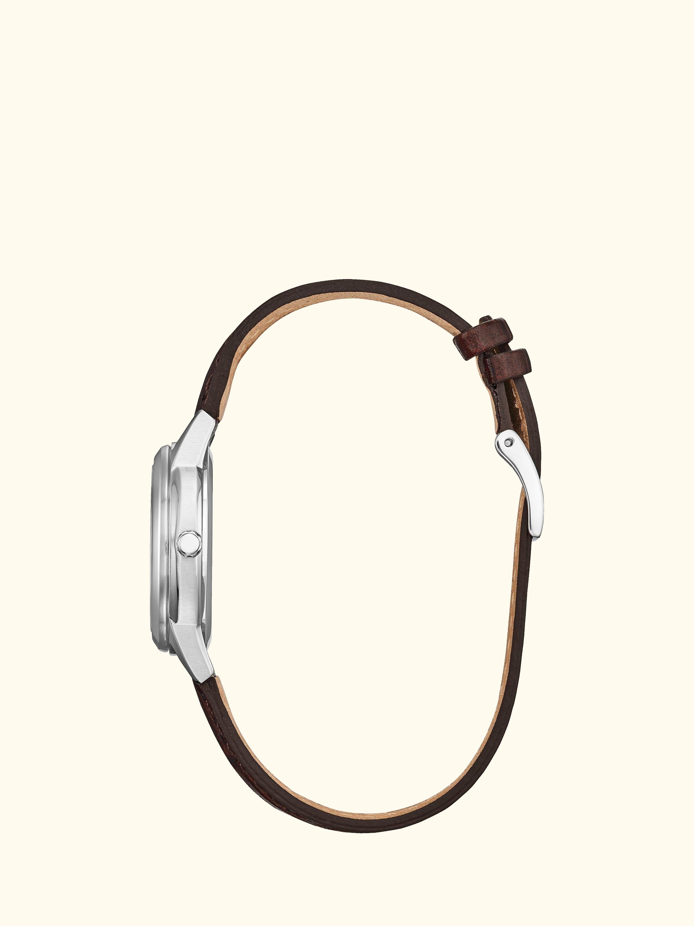 Women's Eco-Drive Date Leather Strap Watch