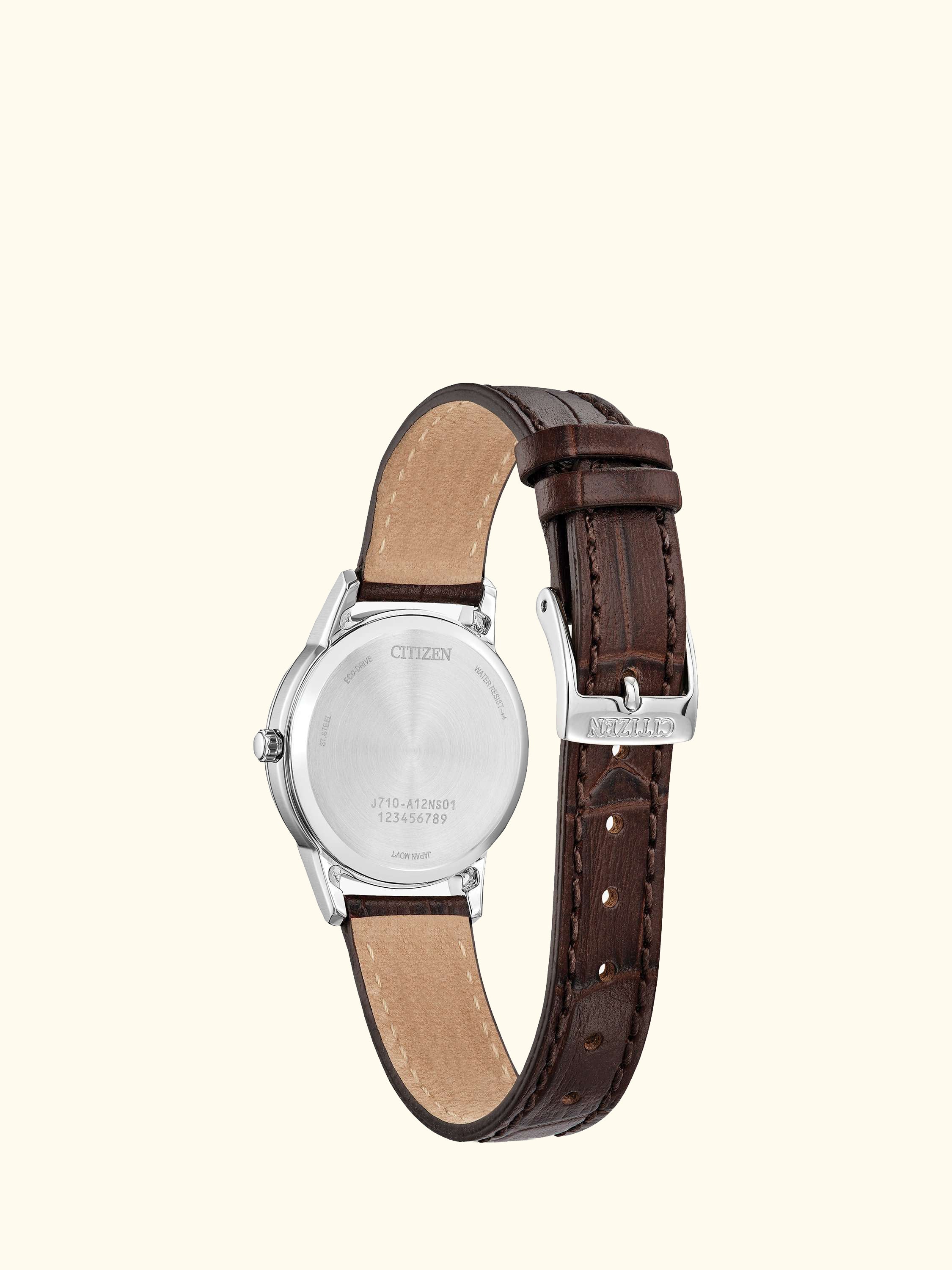 Women's Eco-Drive Date Leather Strap Watch