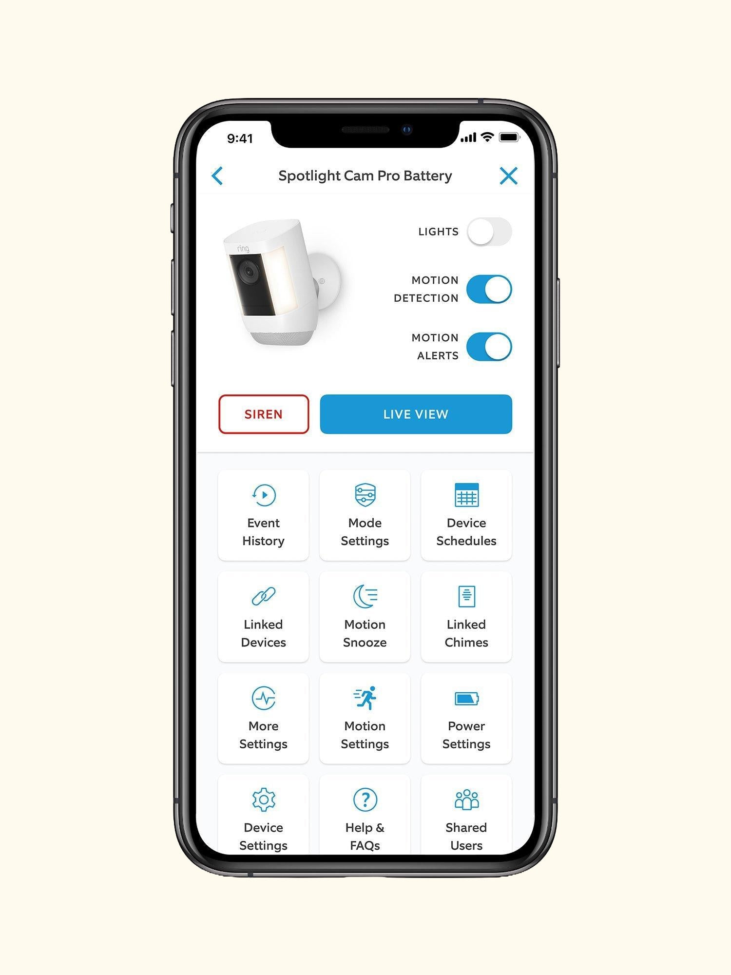 Spotlight Cam Pro Plug-In Smart Security Camera with Built-in Wi-Fi & Siren Alarm