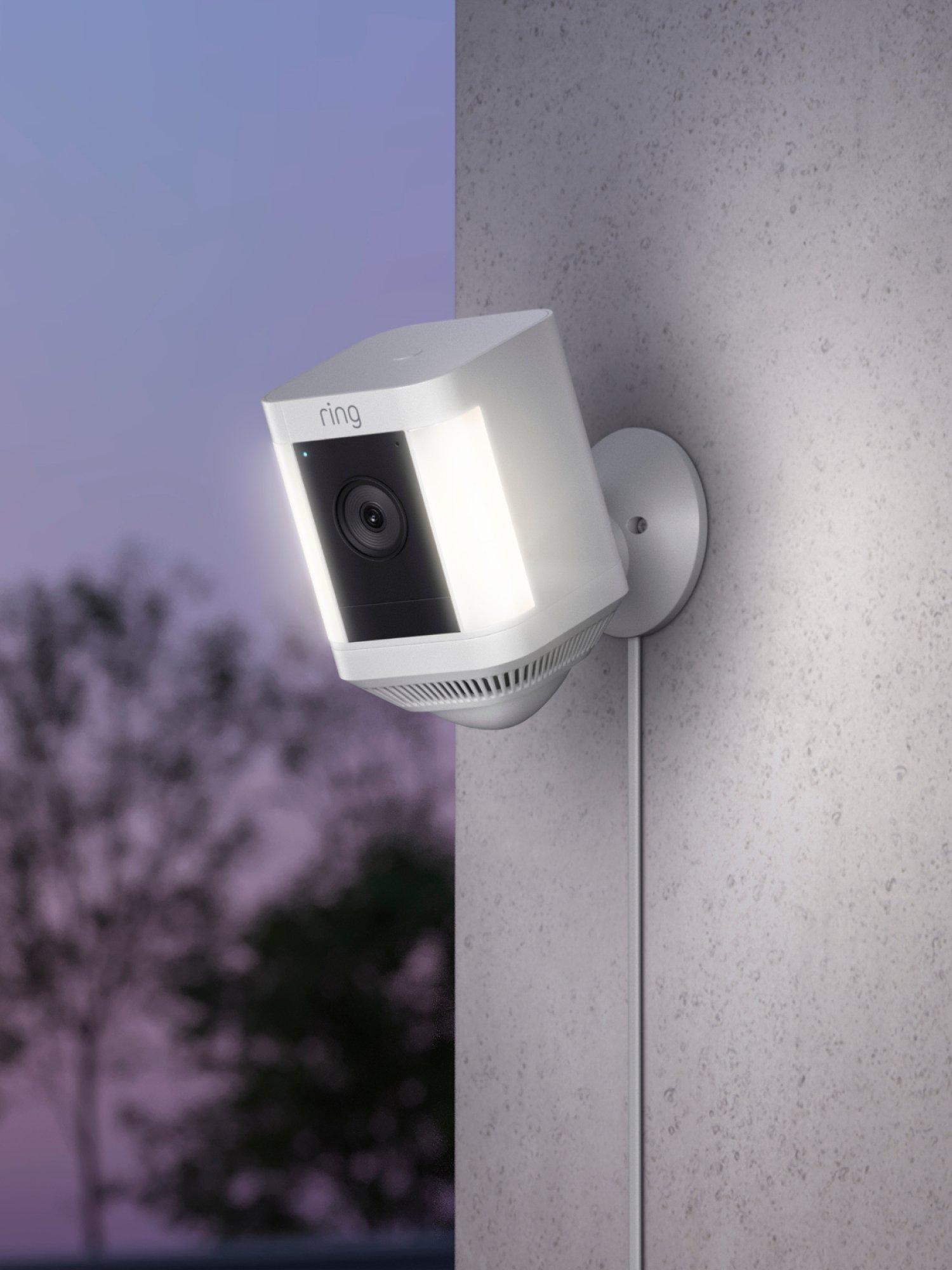 Spotlight Cam Plus Plug-In Smart Security Camera with Built-in Wi-Fi & Siren Alarm