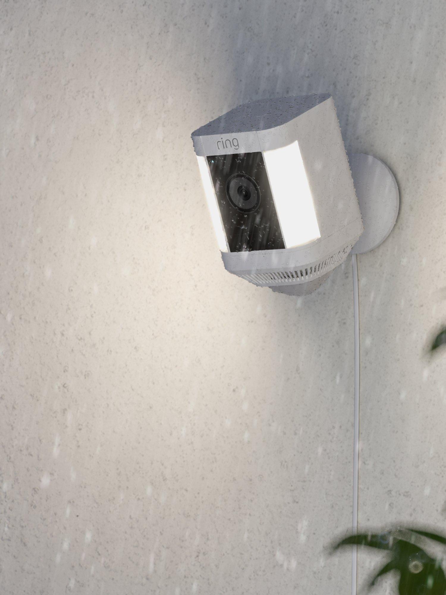 Spotlight Cam Plus Plug-In Smart Security Camera with Built-in Wi-Fi & Siren Alarm
