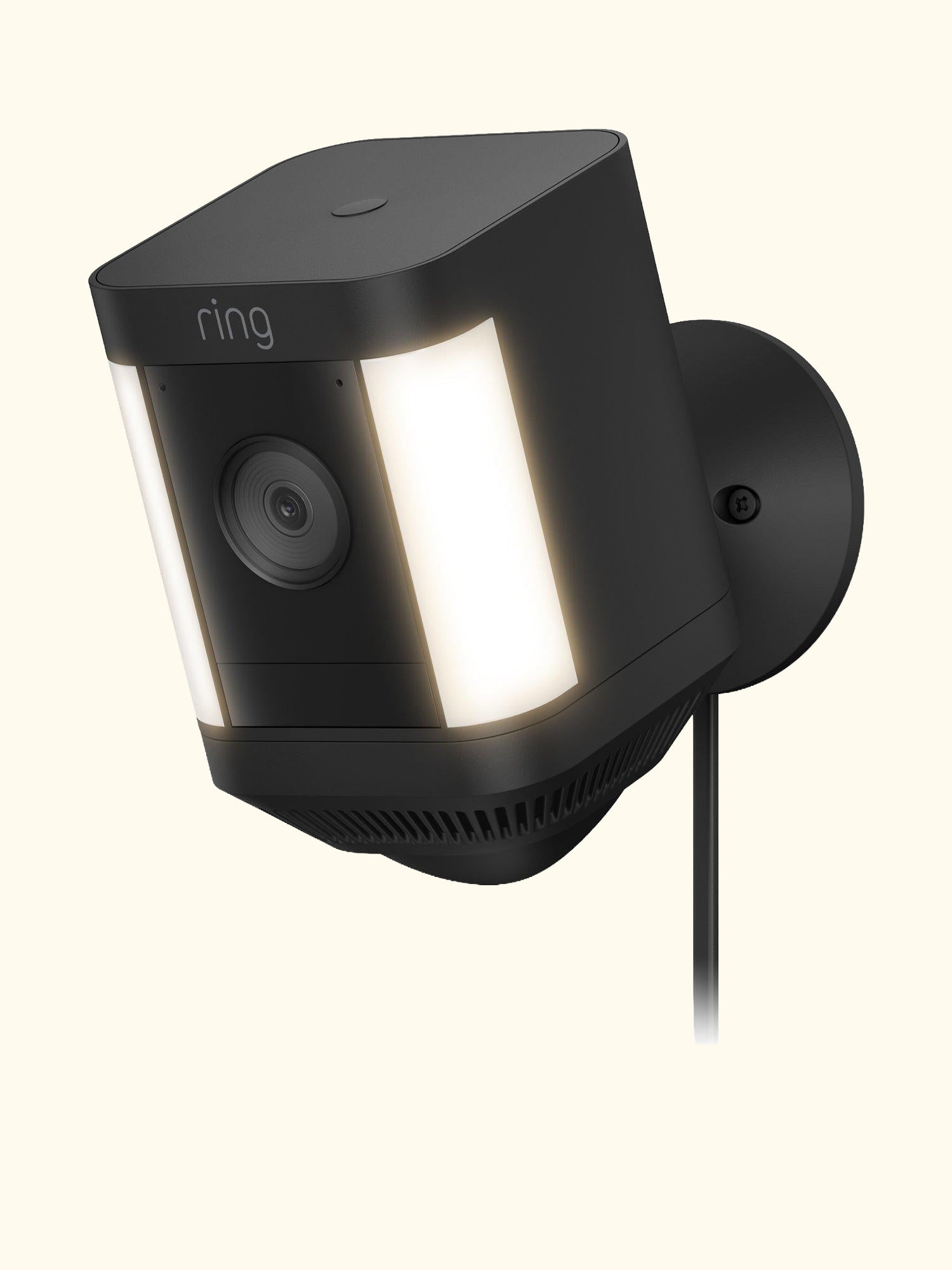 Spotlight Cam Plus Plug-In Smart Security Camera with Built-in Wi-Fi & Siren Alarm