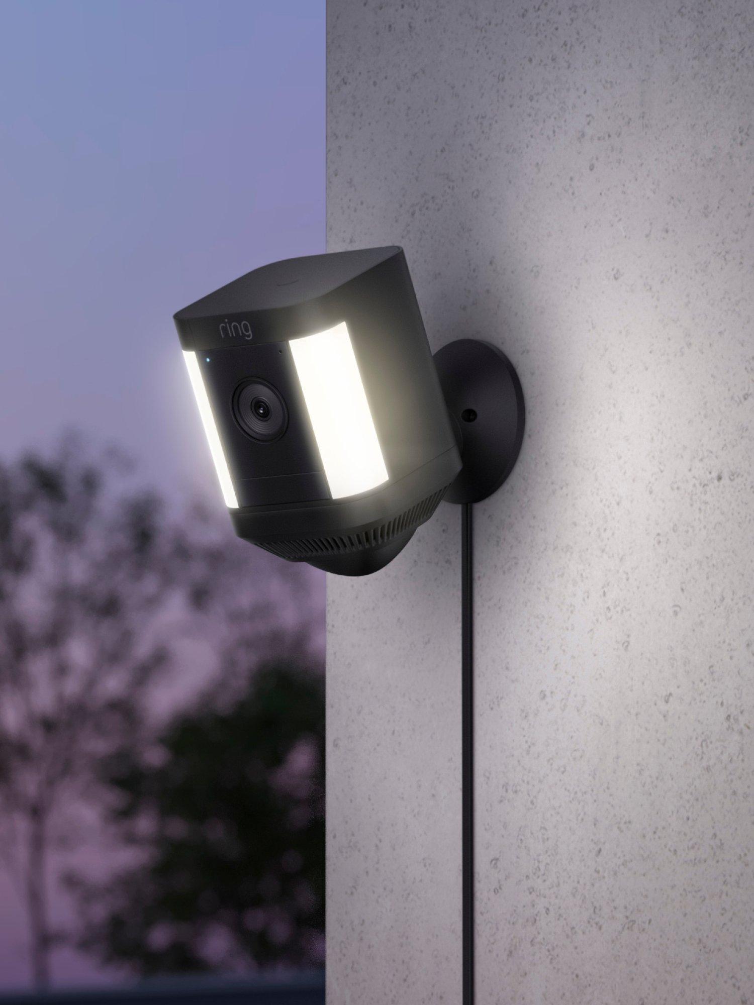 Spotlight Cam Plus Plug-In Smart Security Camera with Built-in Wi-Fi & Siren Alarm