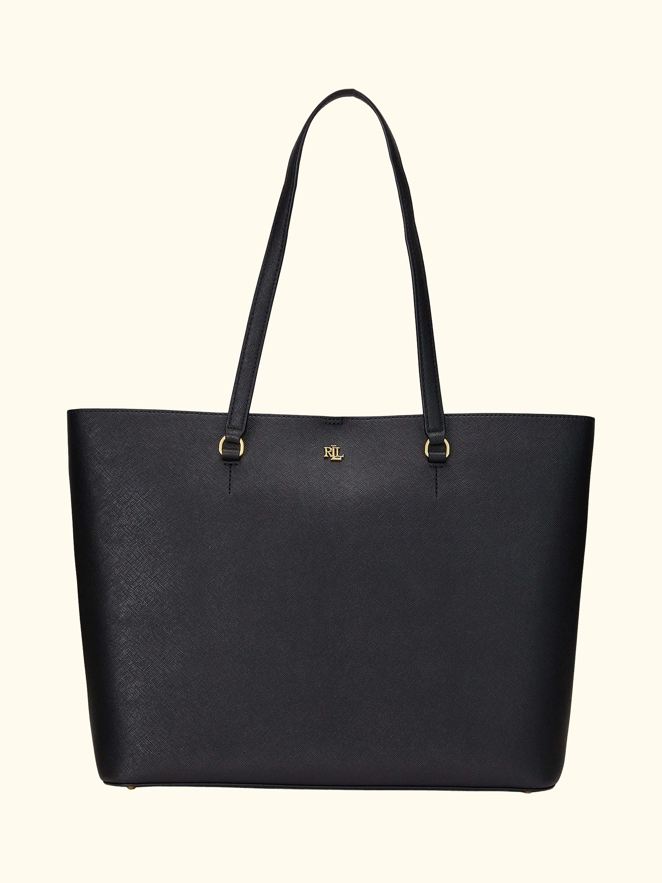 Lauren Ralph Lauren Karly Crosshatch Leather Large Tote Bag