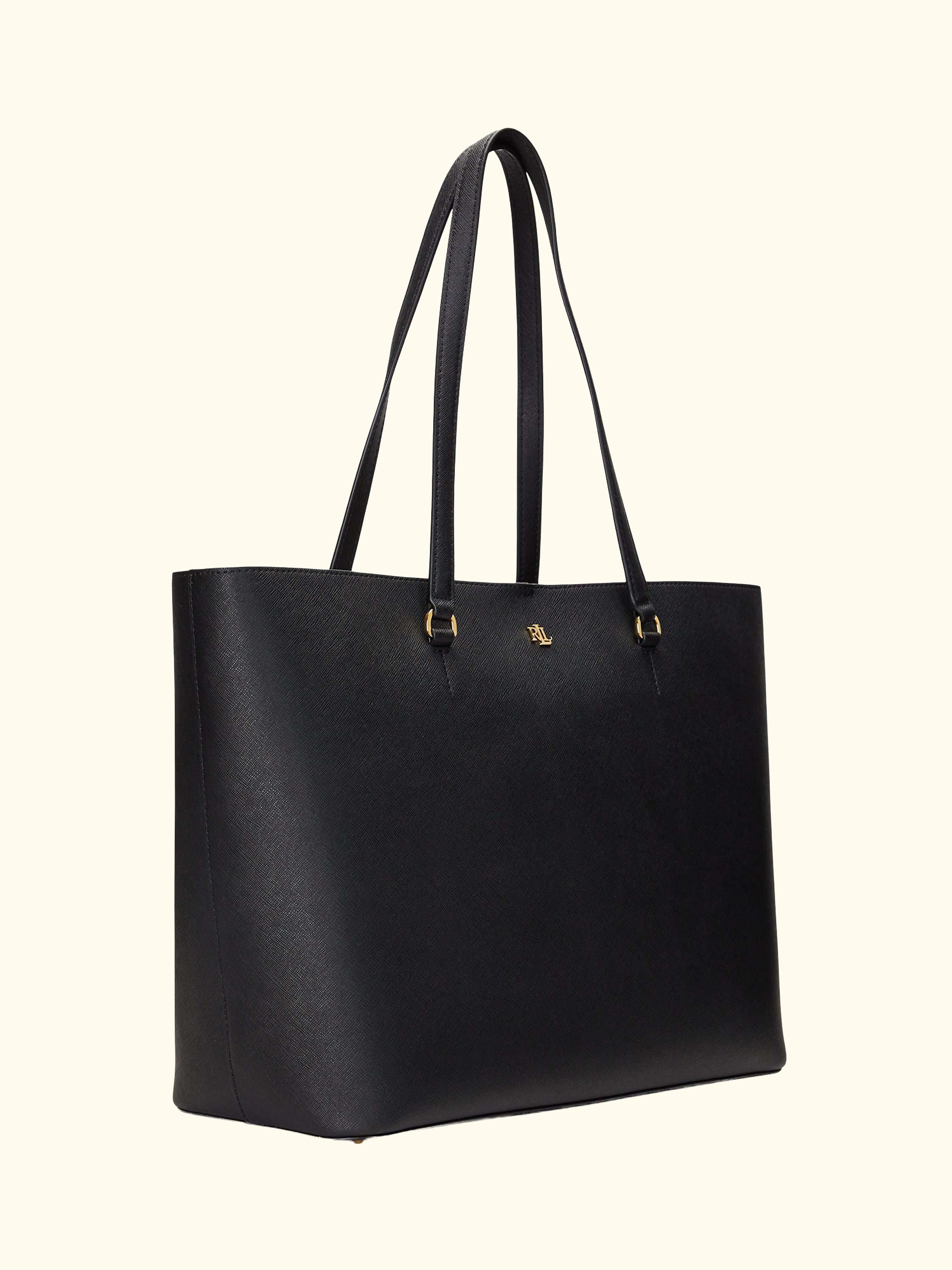 Lauren Ralph Lauren Karly Crosshatch Leather Large Tote Bag
