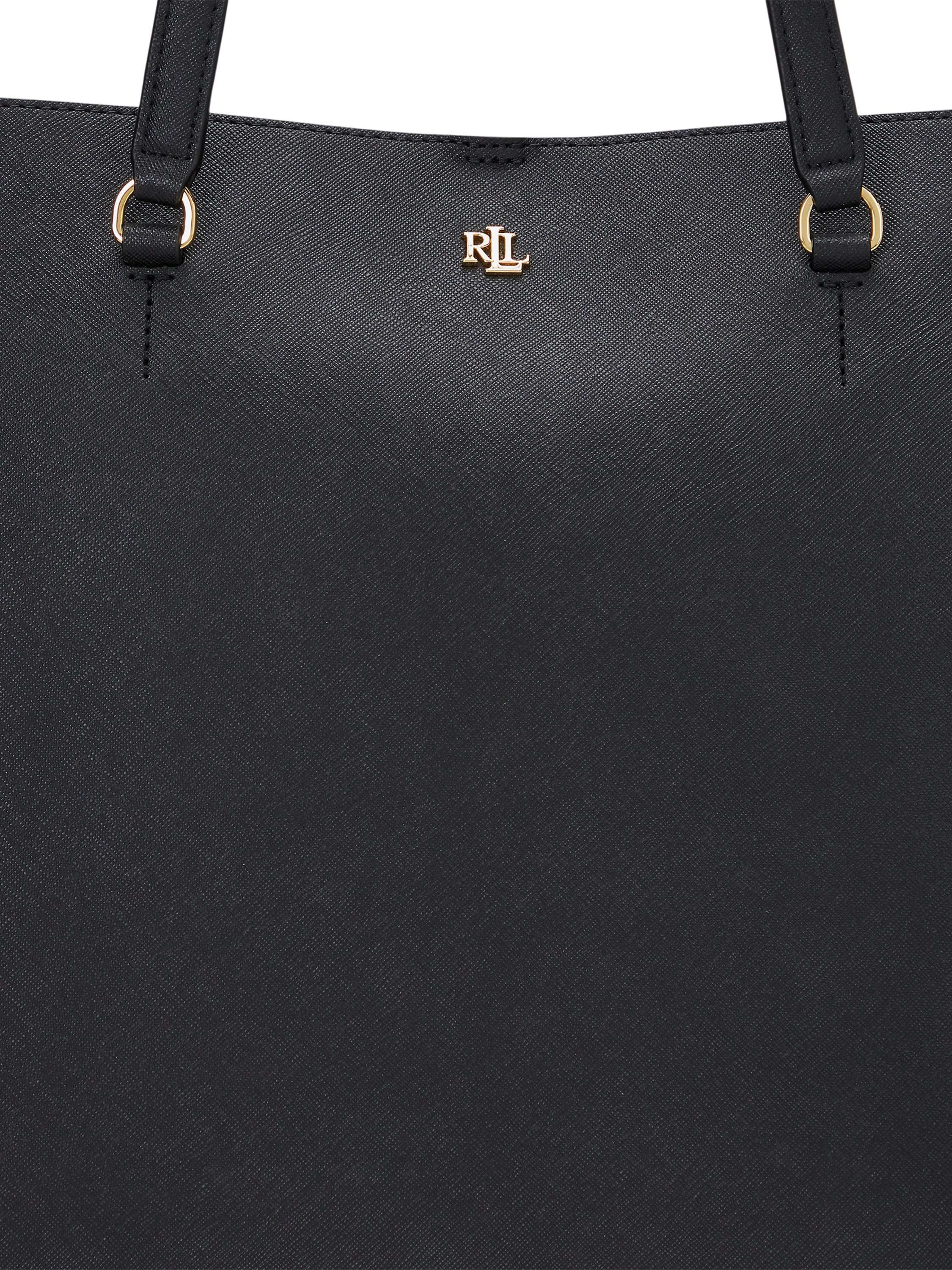 Lauren Ralph Lauren Karly Crosshatch Leather Large Tote Bag