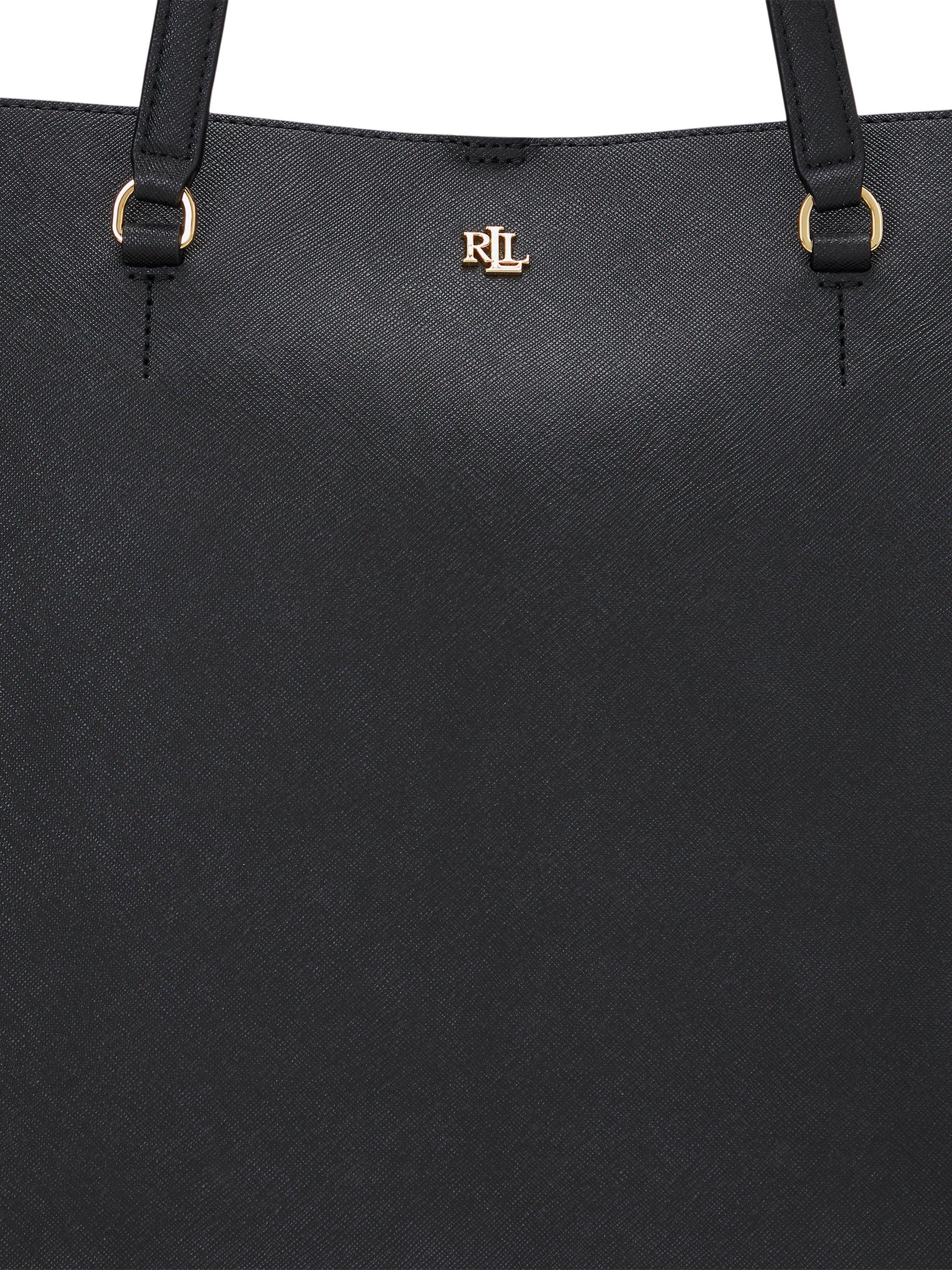 Lauren Ralph Lauren Karly Crosshatch Leather Large Tote Bag