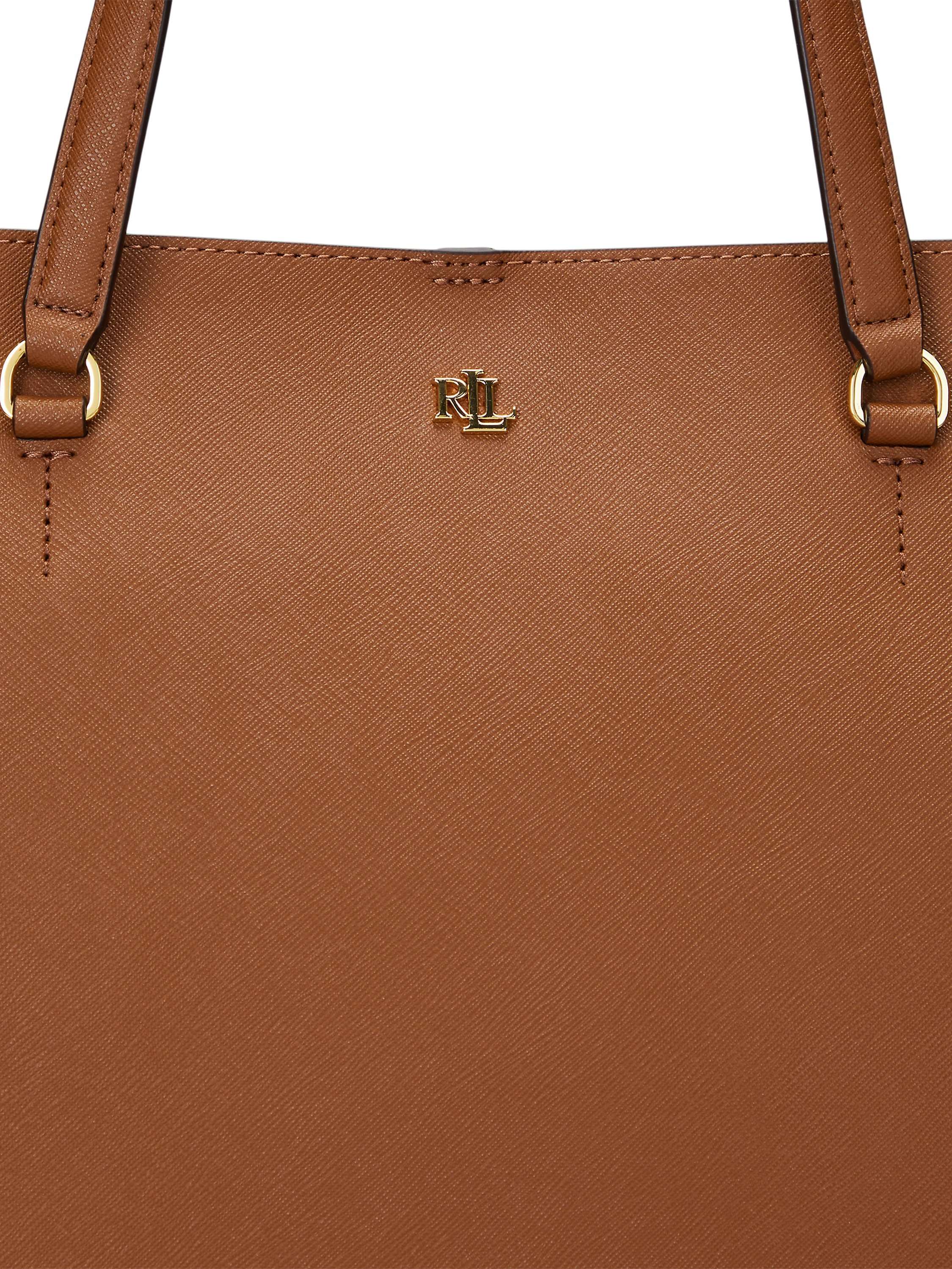 Lauren Ralph Lauren Karly Crosshatch Leather Large Tote Bag