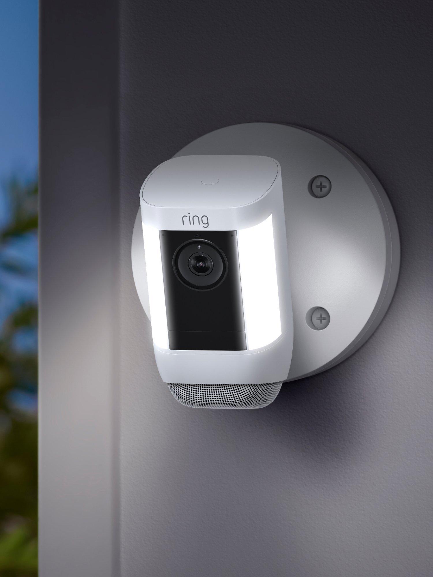 Spotlight Cam Pro Wired Smart Security Camera with Built-in Wi-Fi & Siren Alarm, White