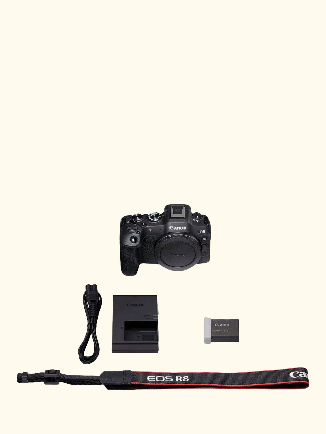 EOS R8 Compact System Camera, 4K Ultra HD, 24.2MP, Wi-Fi, Bluetooth, OLED EVF, 3” Vari-Angle Touch Screen, Body Only, Black