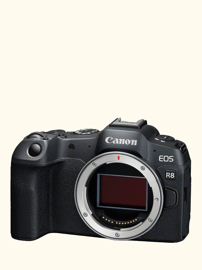 EOS R8 Compact System Camera, 4K Ultra HD, 24.2MP, Wi-Fi, Bluetooth, OLED EVF, 3” Vari-Angle Touch Screen, Body Only, Black