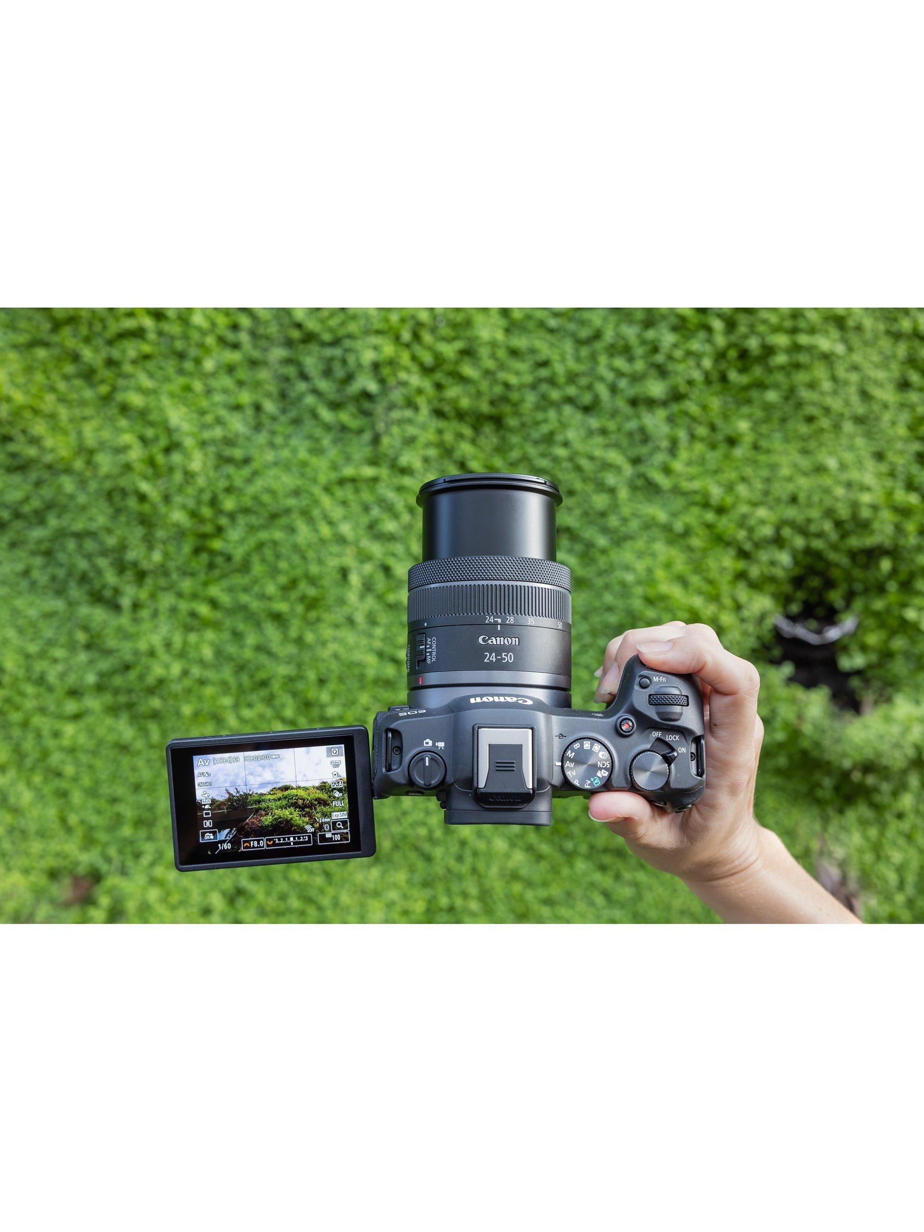 EOS R8 Compact System Camera, 4K Ultra HD, 24.2MP, Wi-Fi, Bluetooth, OLED EVF, 3” Vari-Angle Touch Screen, Body Only, Black