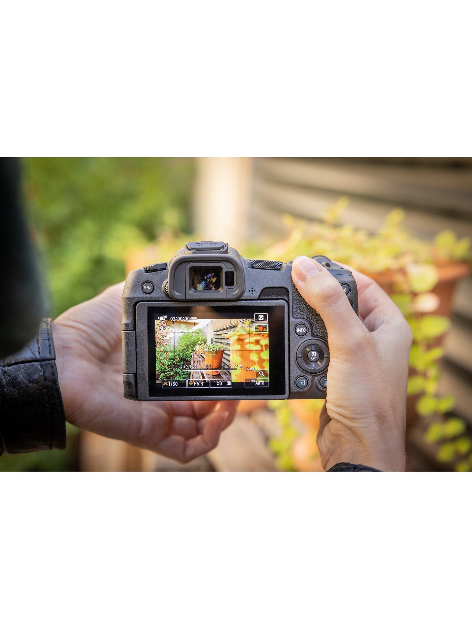 EOS R8 Compact System Camera, 4K Ultra HD, 24.2MP, Wi-Fi, Bluetooth, OLED EVF, 3” Vari-Angle Touch Screen, Body Only, Black