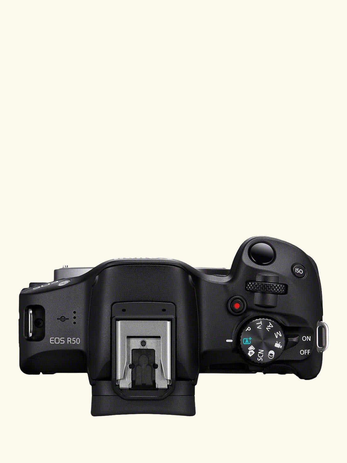EOS R50 Compact System Camera with RF-S 18-45mm Zoom Lens, 4K Ultra HD, 24.2MP, Wi-Fi, Bluetooth, OLED EVF, 3” Vari-Angle Touch Screen