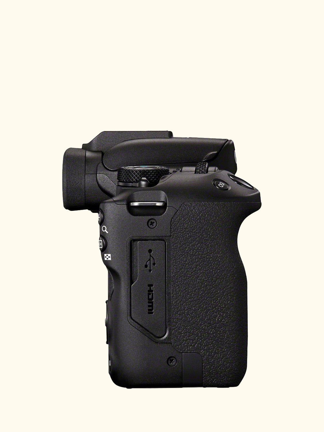 EOS R50 Compact System Camera with RF-S 18-45mm Zoom Lens, 4K Ultra HD, 24.2MP, Wi-Fi, Bluetooth, OLED EVF, 3” Vari-Angle Touch Screen