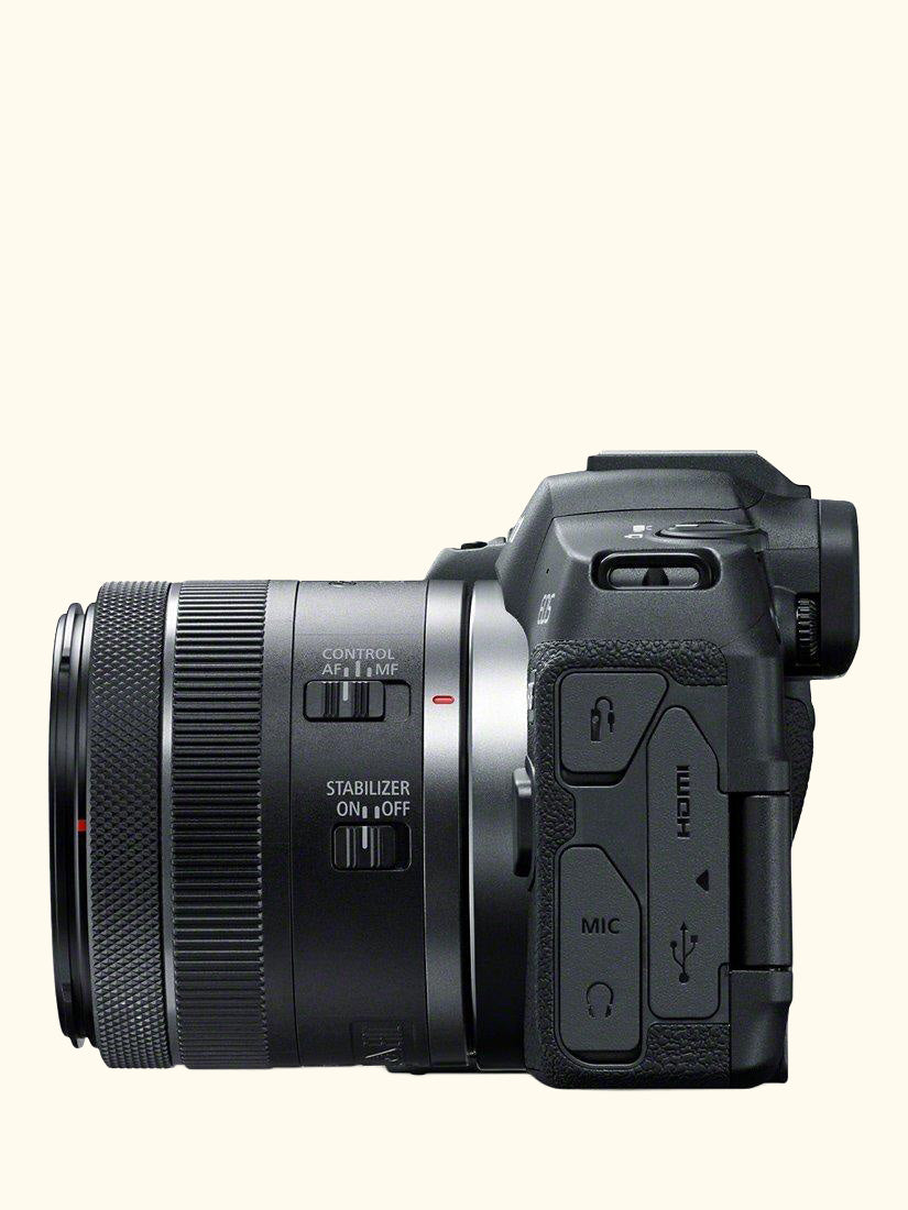 EOS R8 Compact System Camera with RF 24-50mm Zoom Lens, 4K Ultra HD, 24.2MP, Wi-Fi, Bluetooth, OLED EVF, 3” Vari-Angle Touch Screen, Black