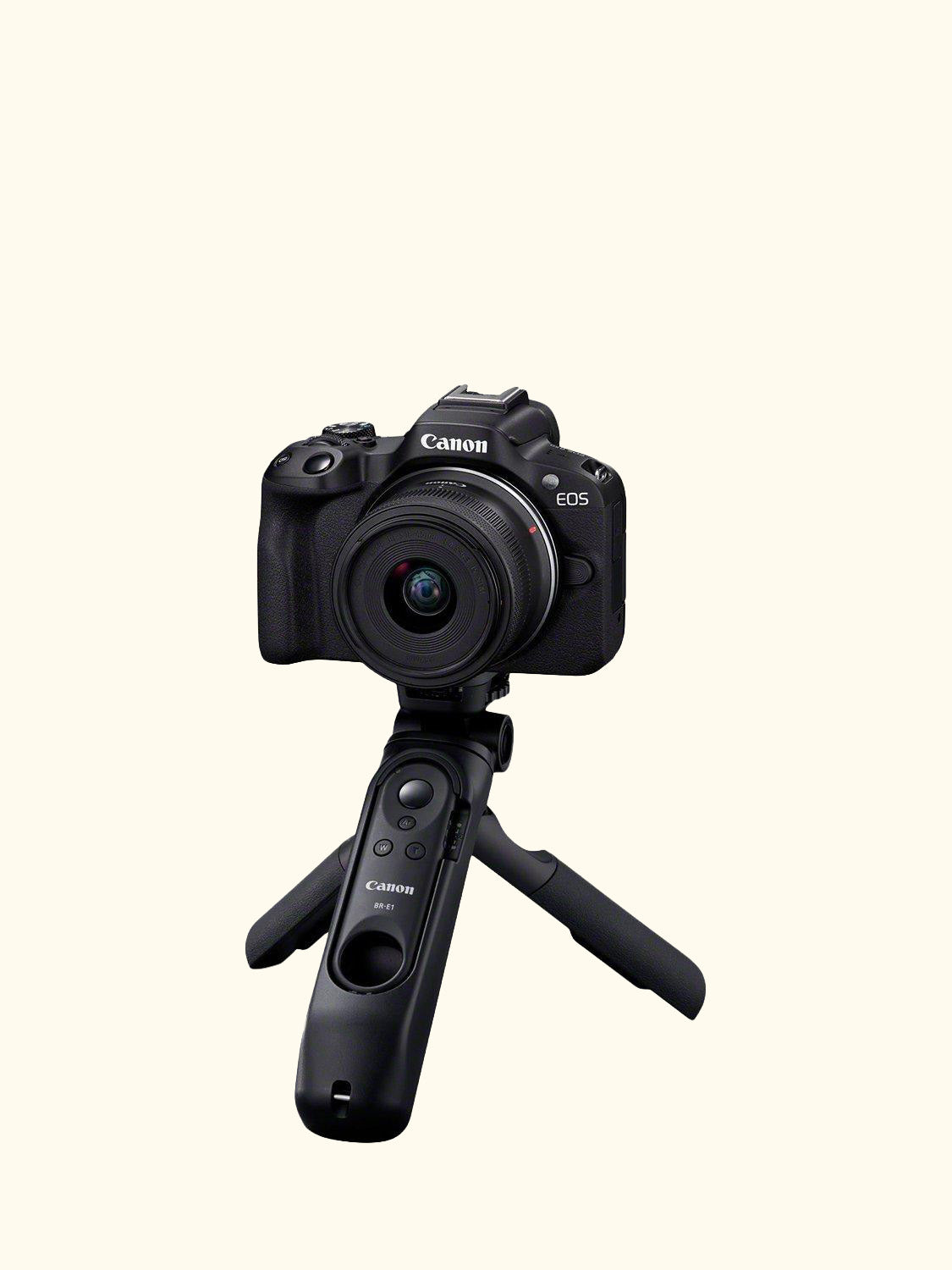 EOS R50 Compact System Camera with RF-S 18-45mm Zoom Lens, 4K Ultra HD, 24.2MP, Wi-Fi, Bluetooth, OLED EVF, 3” Vari-Angle Touch Screen, Black, Vlogger Kit with Microphone, Tripod Grip & Memory Card