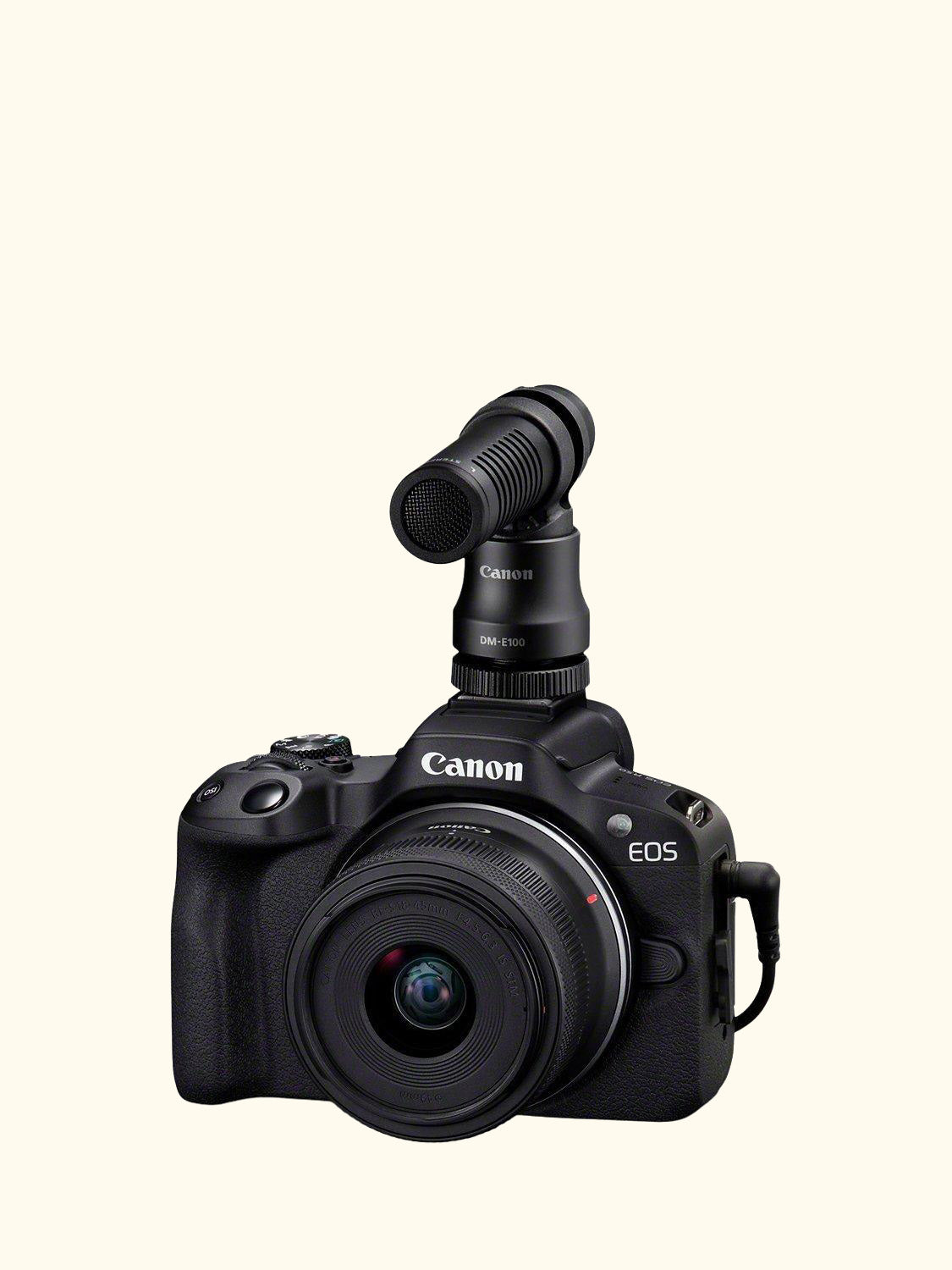 EOS R50 Compact System Camera with RF-S 18-45mm Zoom Lens, 4K Ultra HD, 24.2MP, Wi-Fi, Bluetooth, OLED EVF, 3” Vari-Angle Touch Screen, Black, Vlogger Kit with Microphone, Tripod Grip & Memory Card