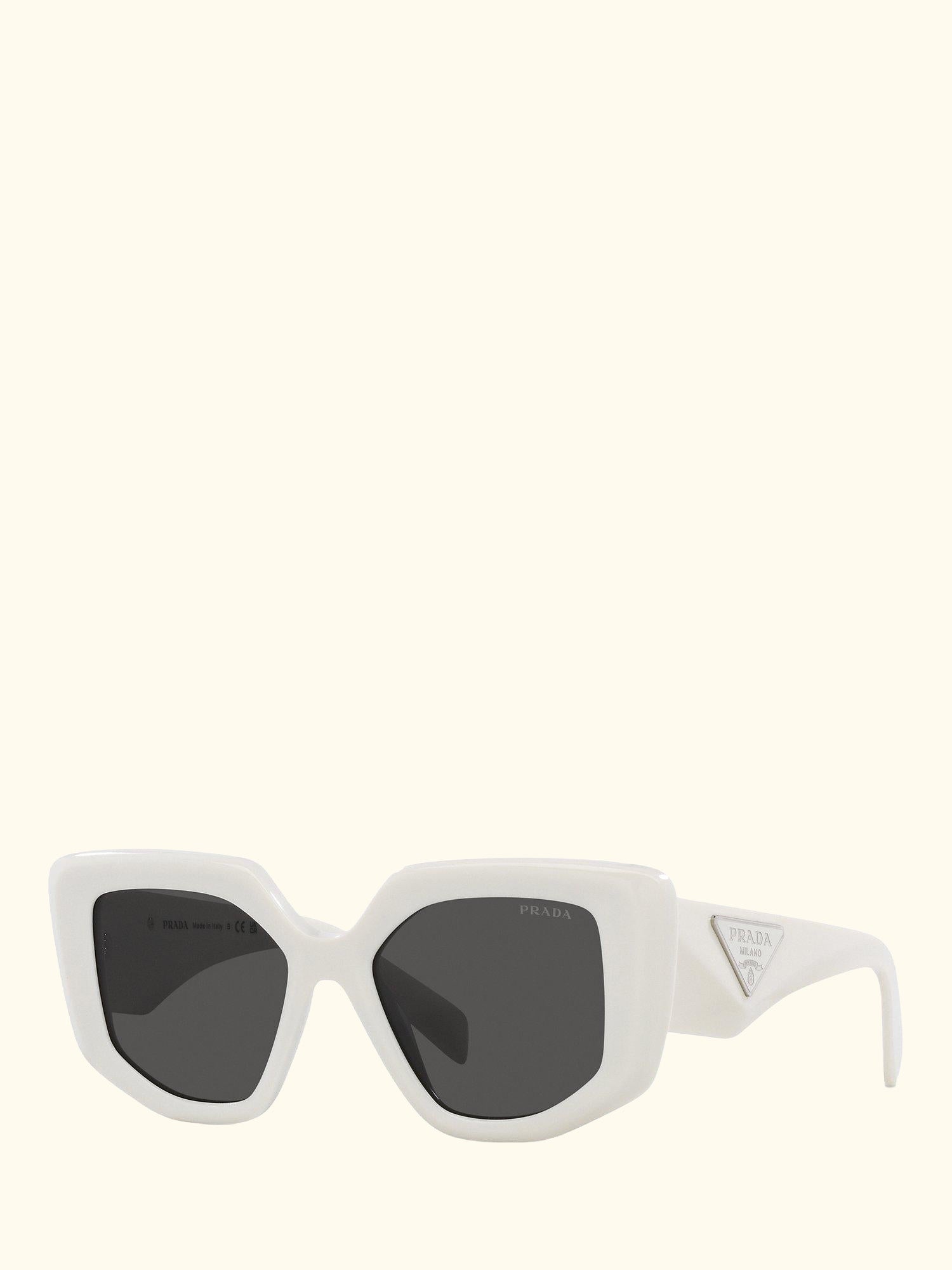 PR14ZS Women's Irregular Sunglasses, Talc