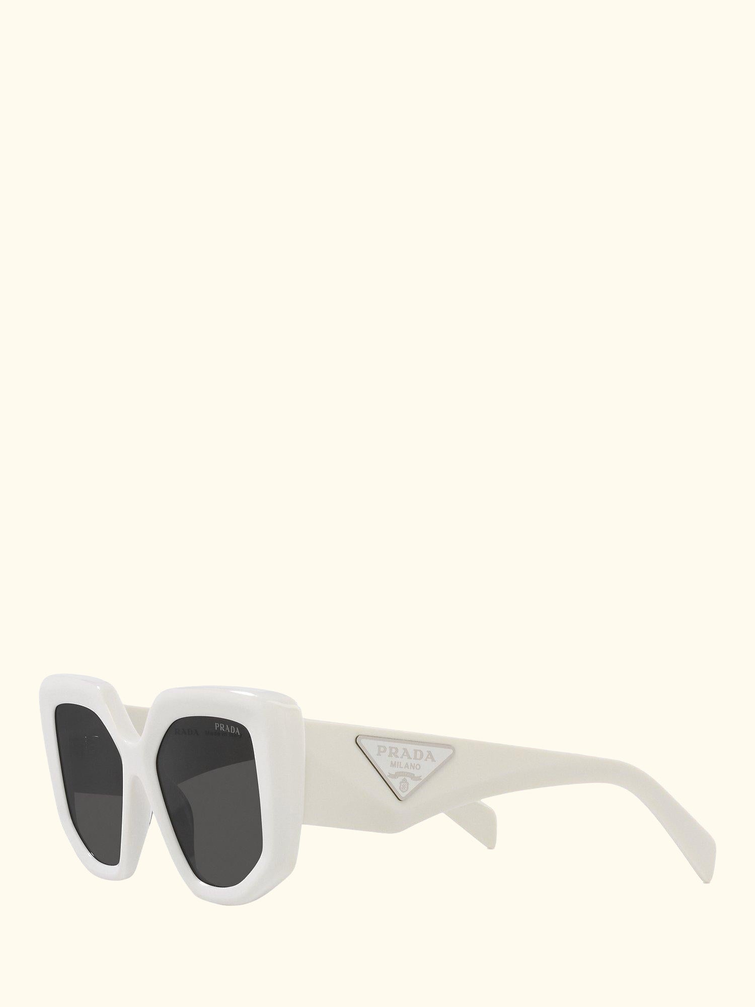 PR14ZS Women's Irregular Sunglasses, Talc