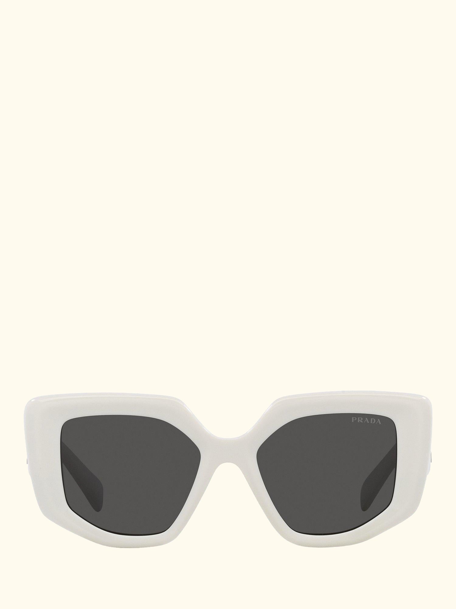 PR14ZS Women's Irregular Sunglasses, Talc