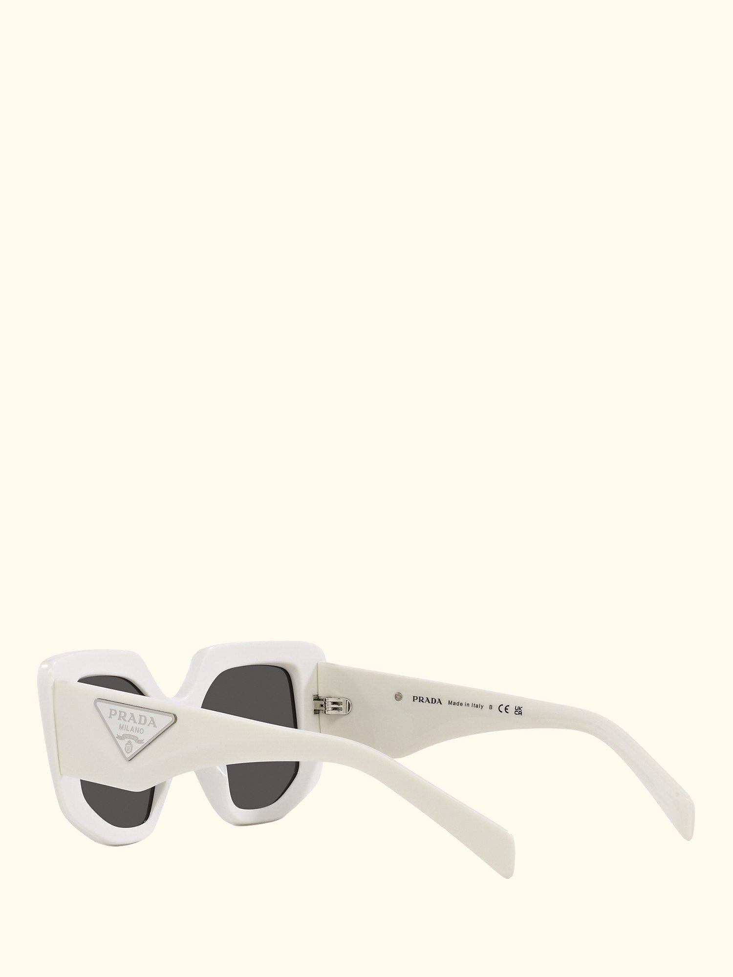 PR14ZS Women's Irregular Sunglasses, Talc