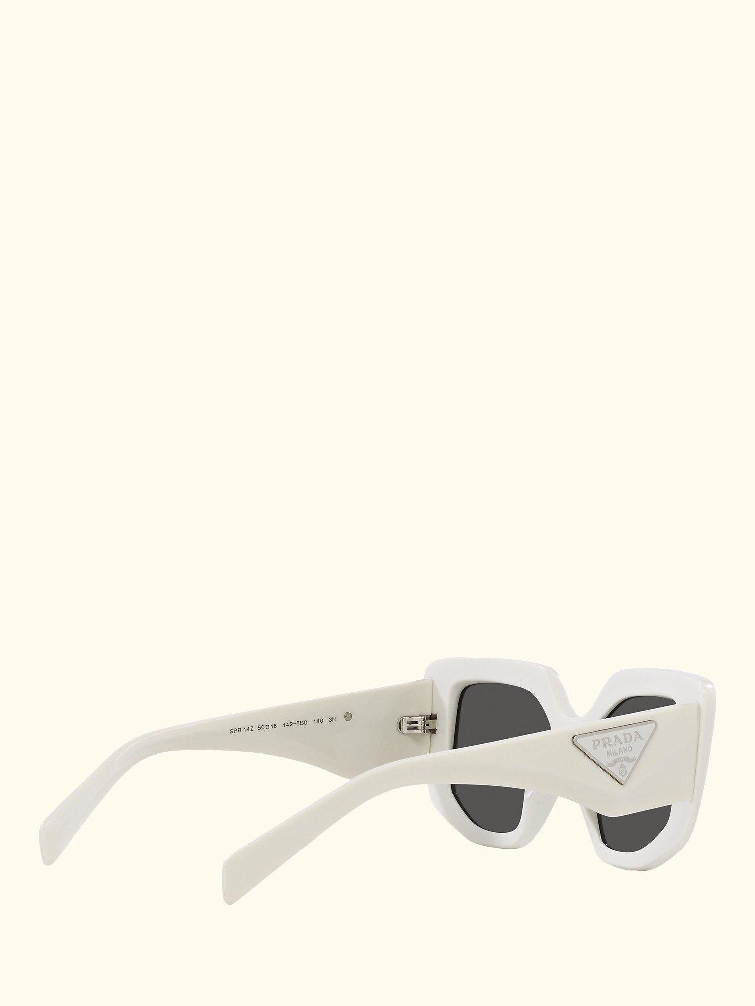 PR14ZS Women's Irregular Sunglasses, Talc