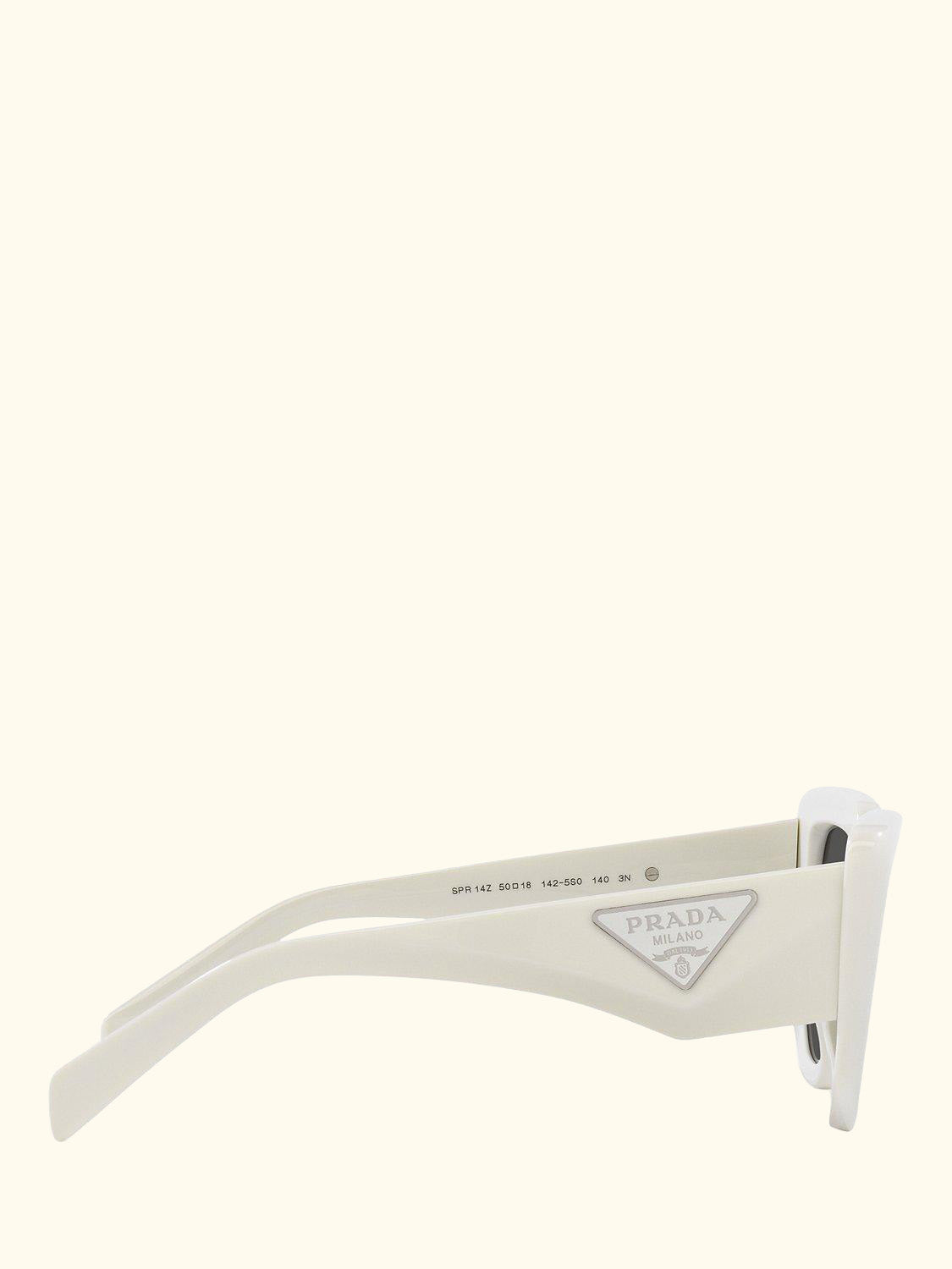 PR14ZS Women's Irregular Sunglasses, Talc
