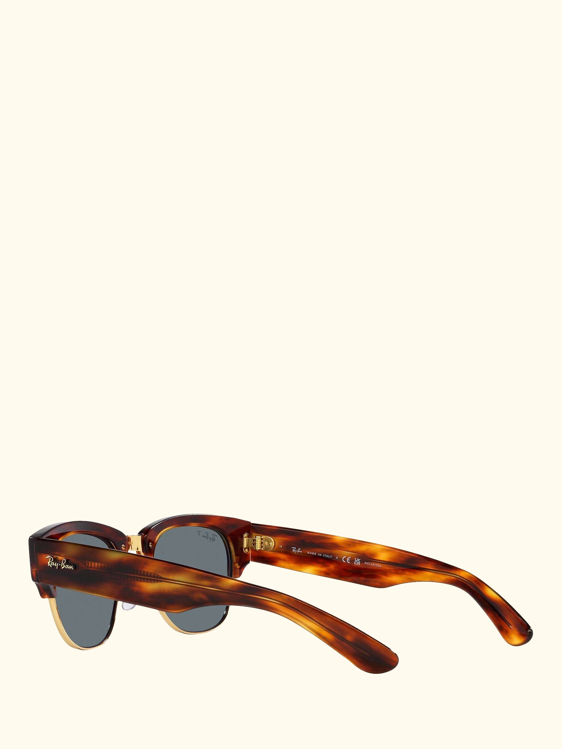RB0316S Men's Mega Clubmaster Polarised Oval Sunglasses, Striped Havana