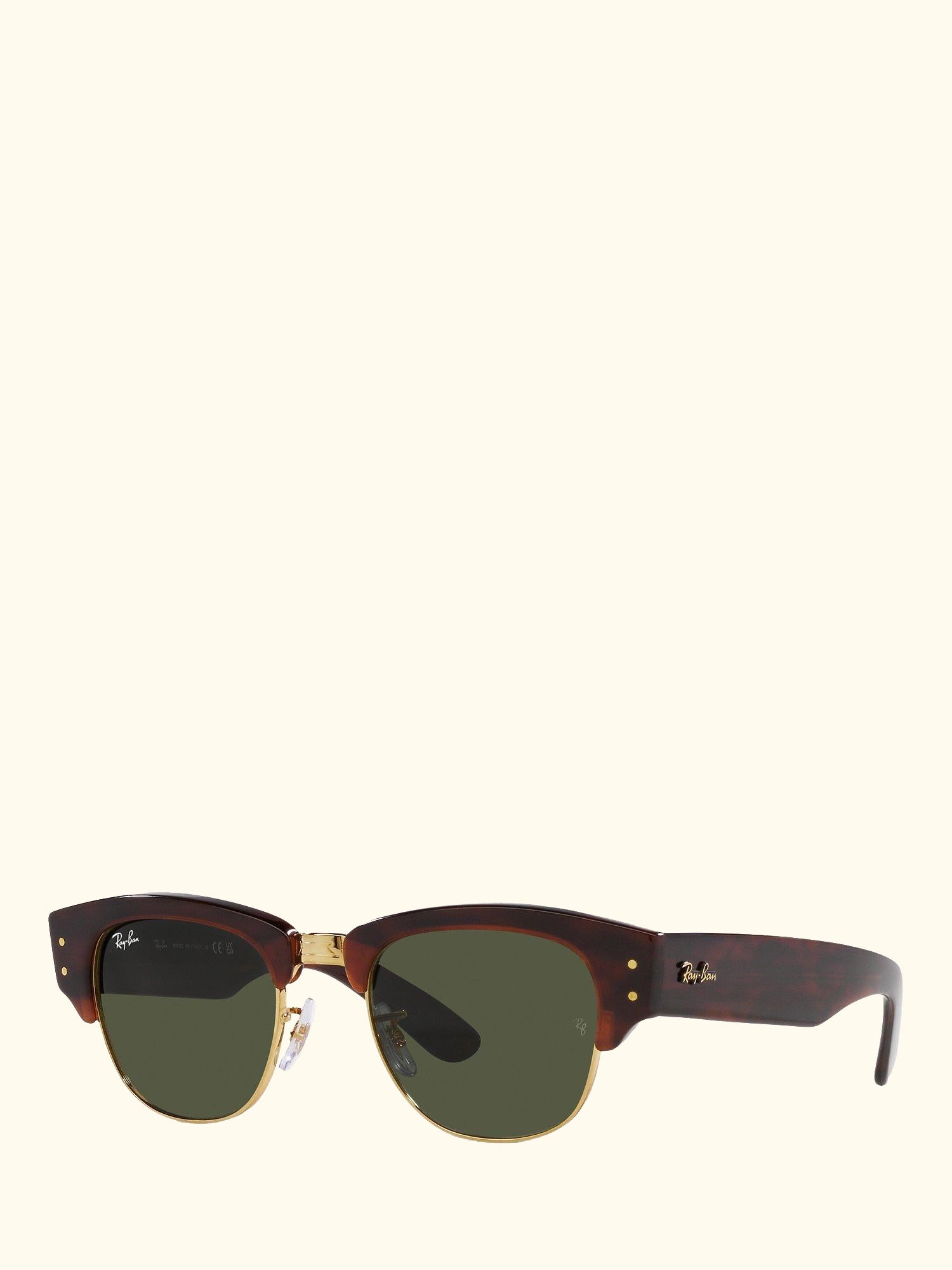 RB0316S Men's Mega Clubmaster Oval Sunglasses, Mock Tortoise/Gold