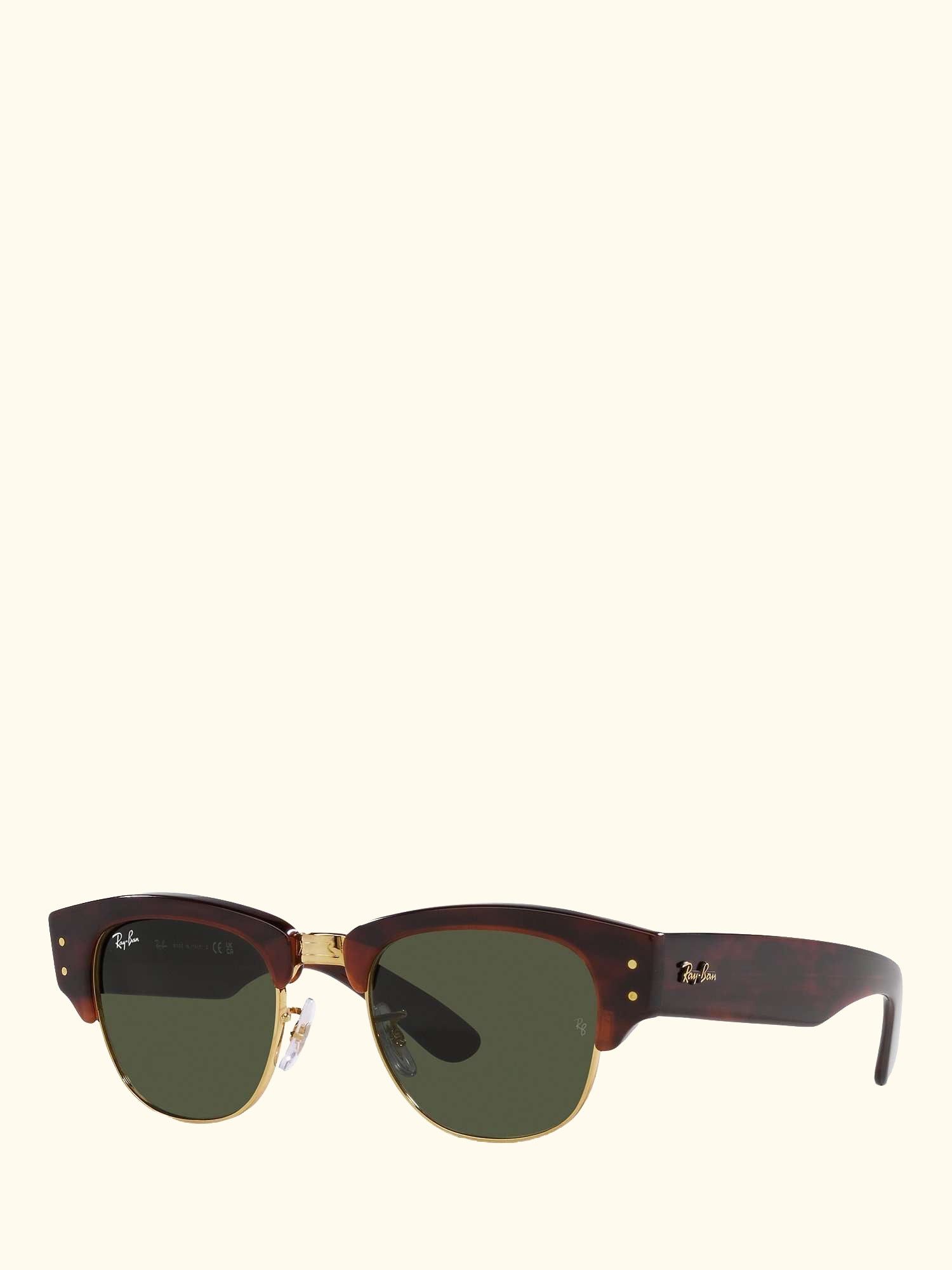 RB0316S Men's Mega Clubmaster Oval Sunglasses, Mock Tortoise/Gold
