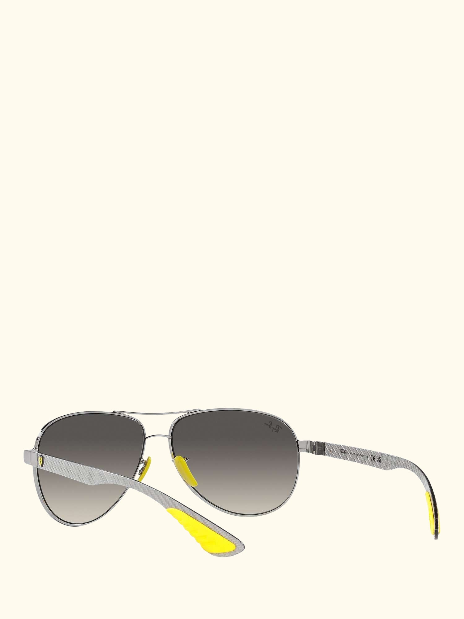 RB8331M Scuderia Ferrari Men's Aviator Sunglasses, Silver/Grey Gradient