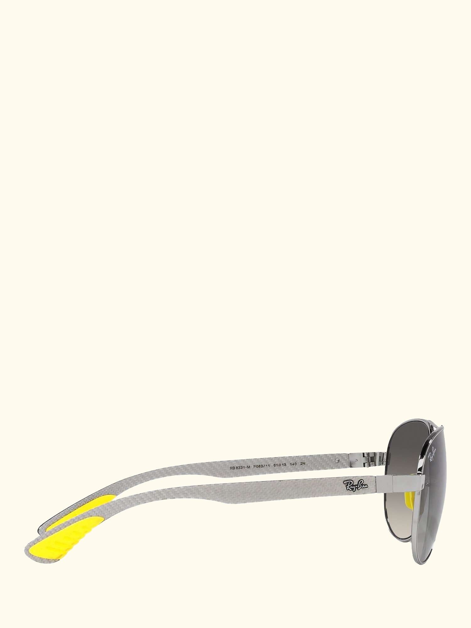 RB8331M Scuderia Ferrari Men's Aviator Sunglasses, Silver/Grey Gradient